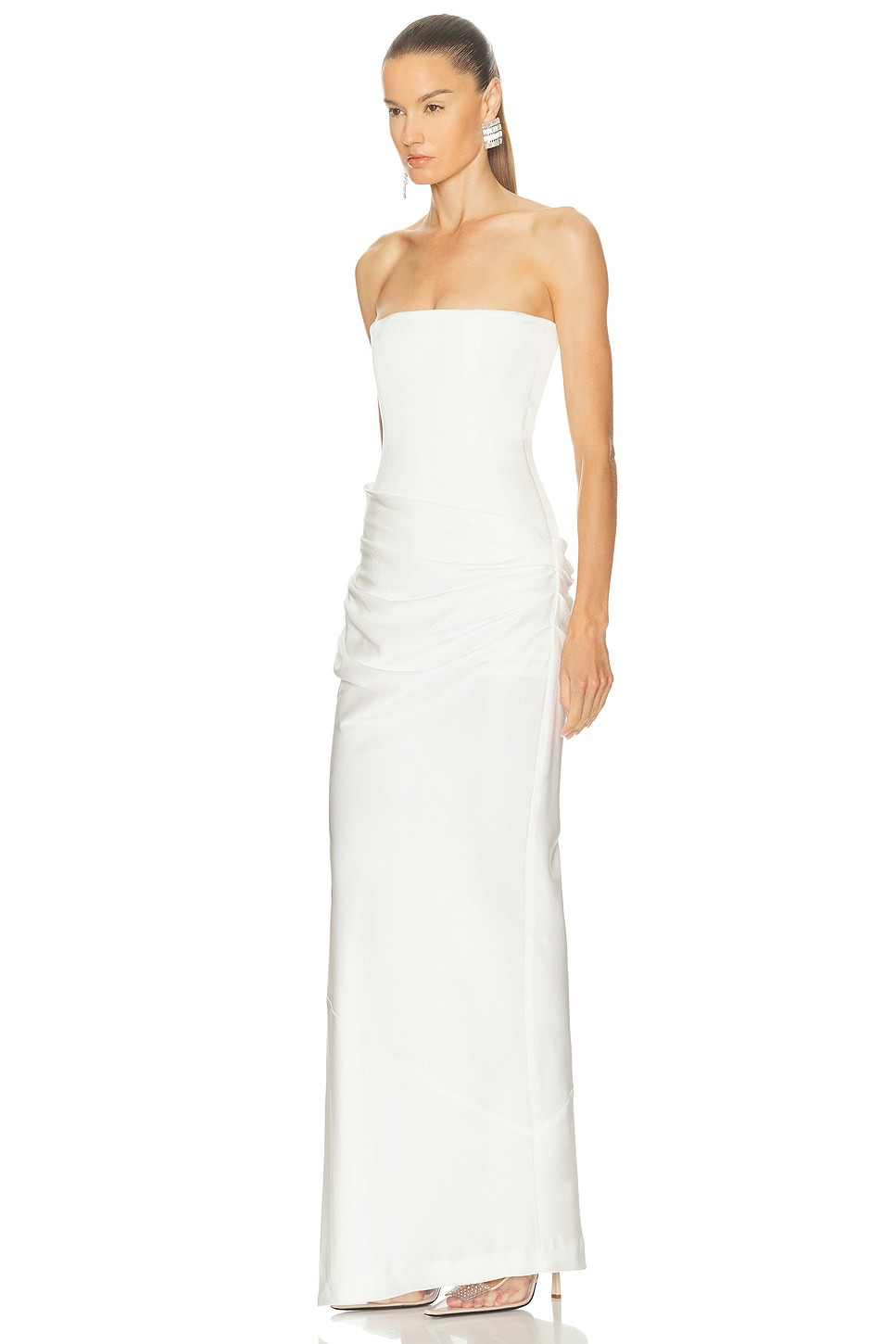 Strapless Longline Draped Column Gown - 3