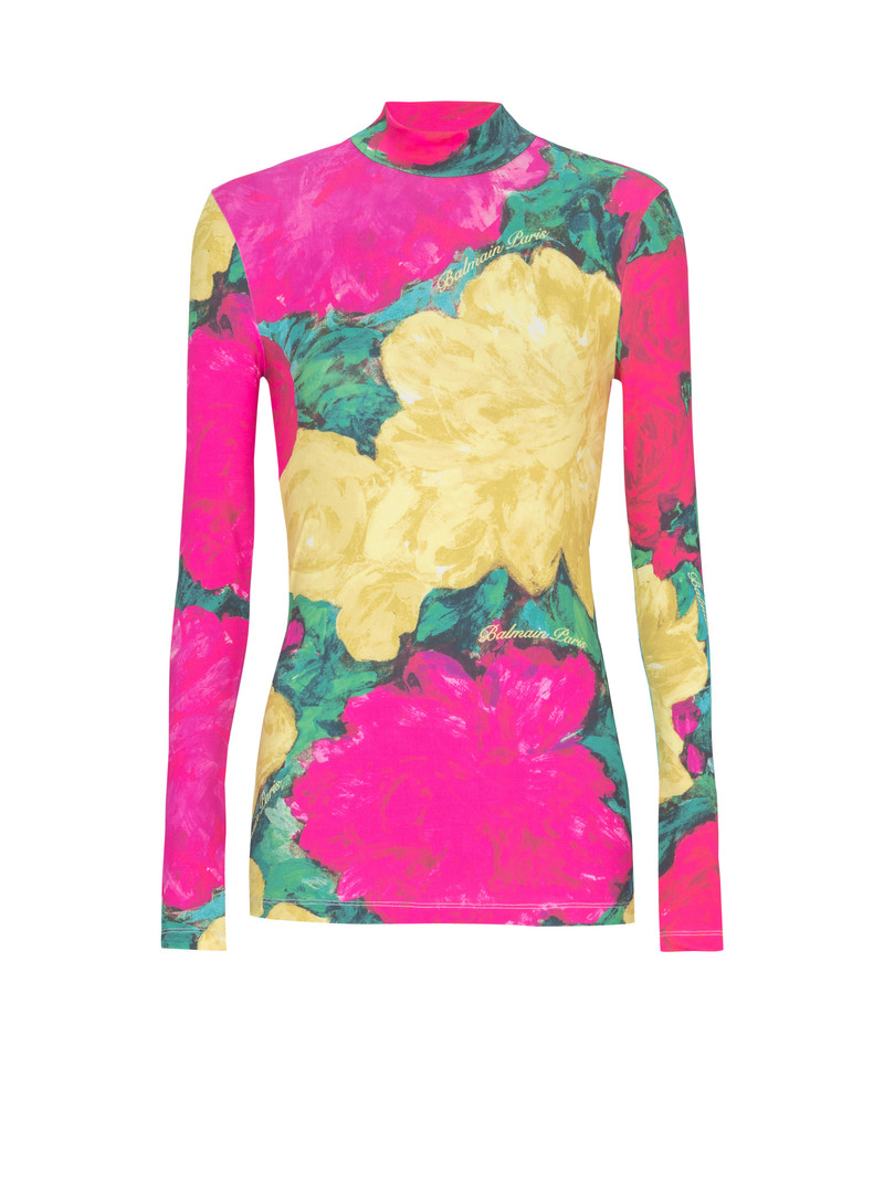 Printed high-neck top 1