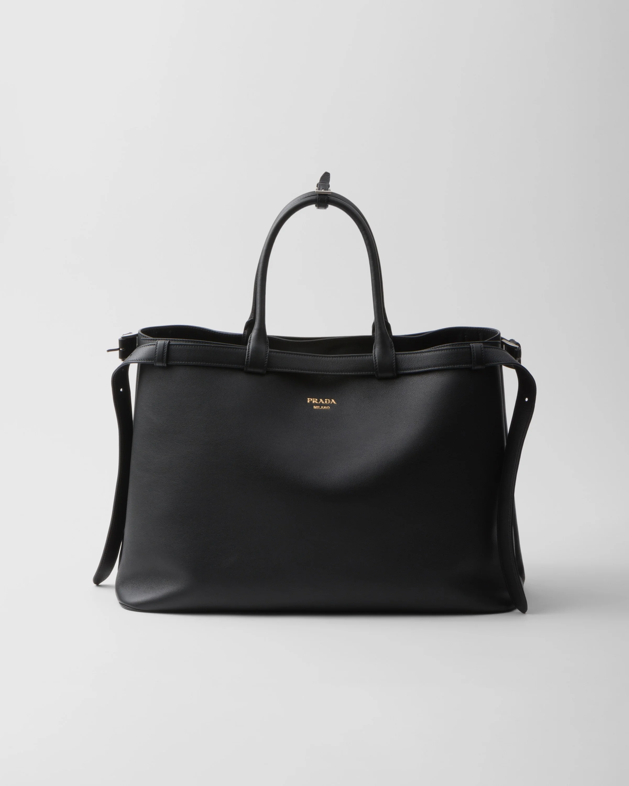 Prada Buckle leather handbag with double belt - 1