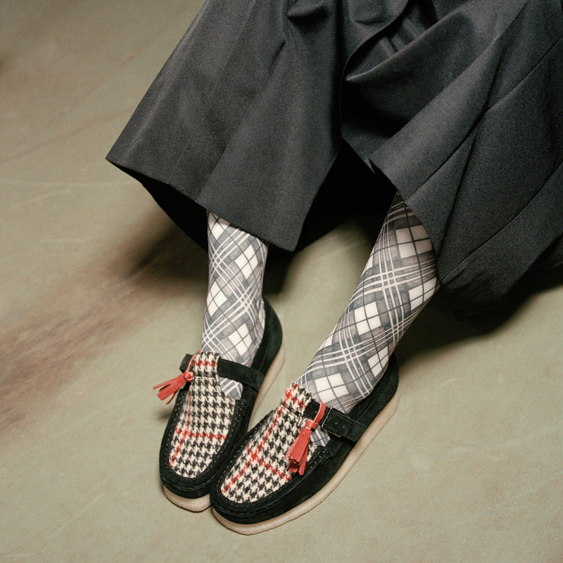 Wallabee T Bar Black Tweed Combination 2