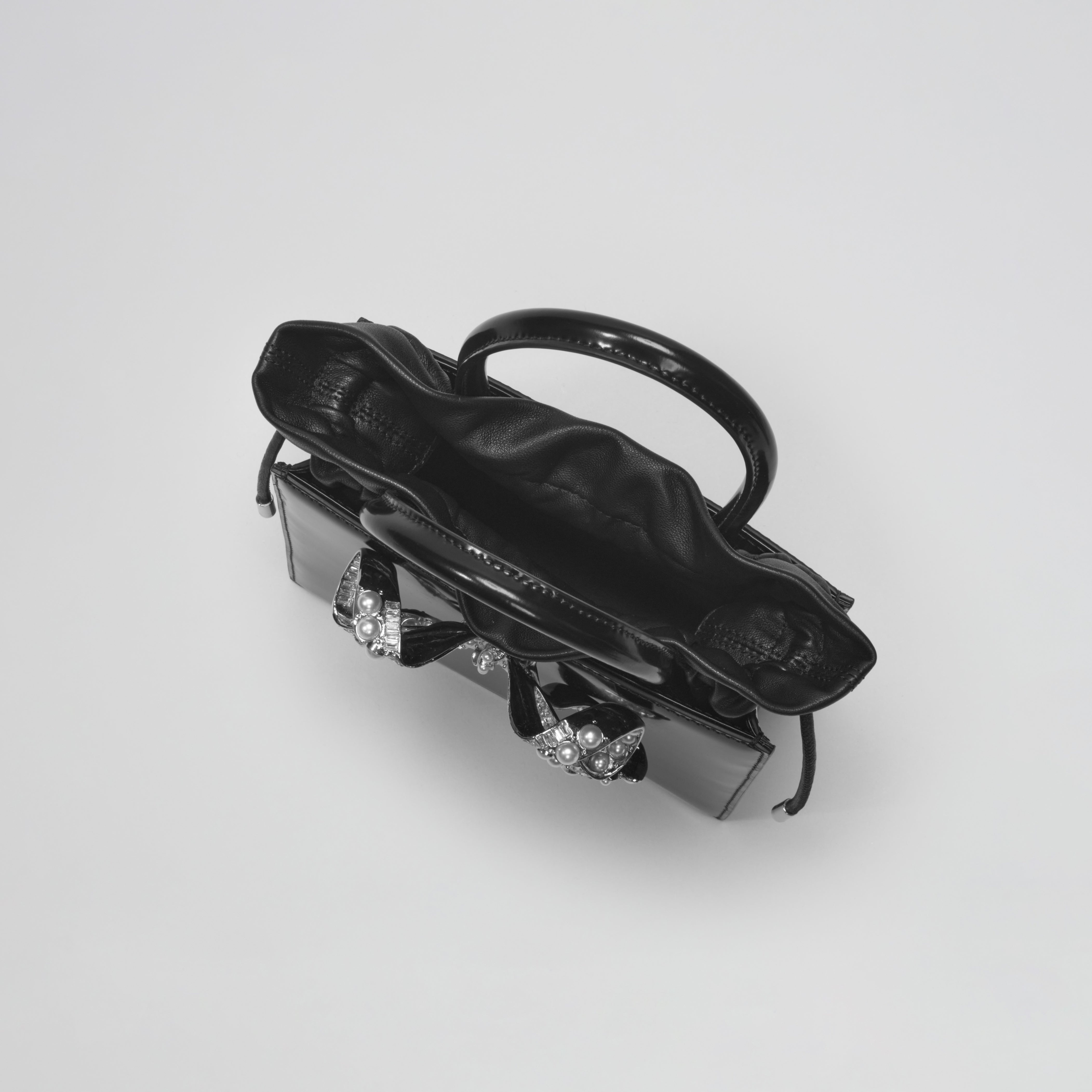 Black Mini Tote Bow Bag - 4