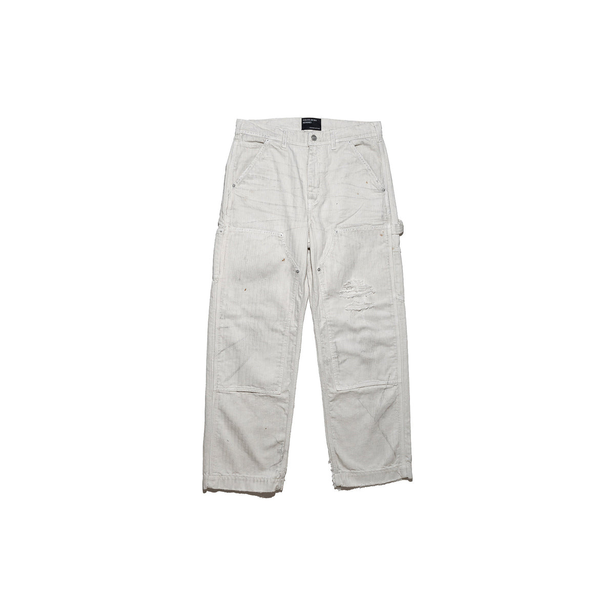 DOUBLE KNEE PAINT PANTS (WHITE) - 1