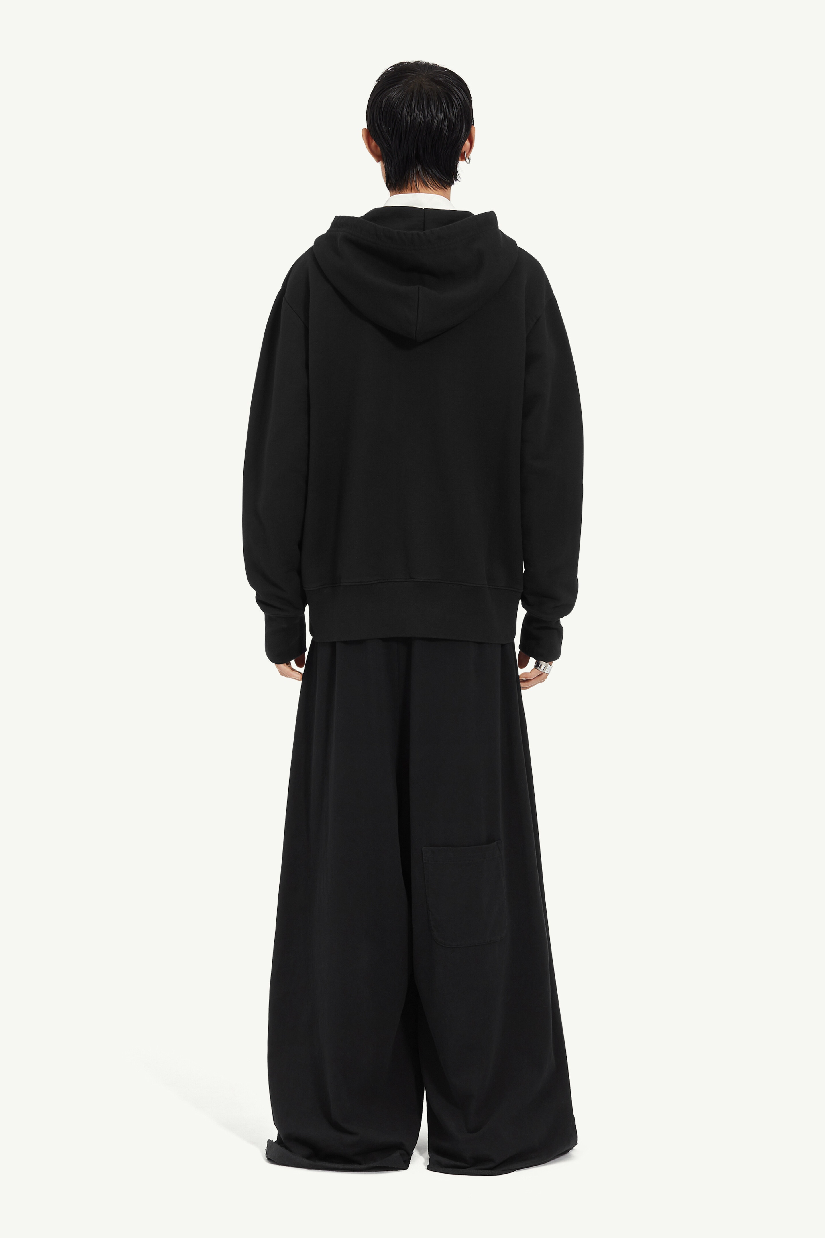 Unbrushed jersey hooded sweatshirt - 4