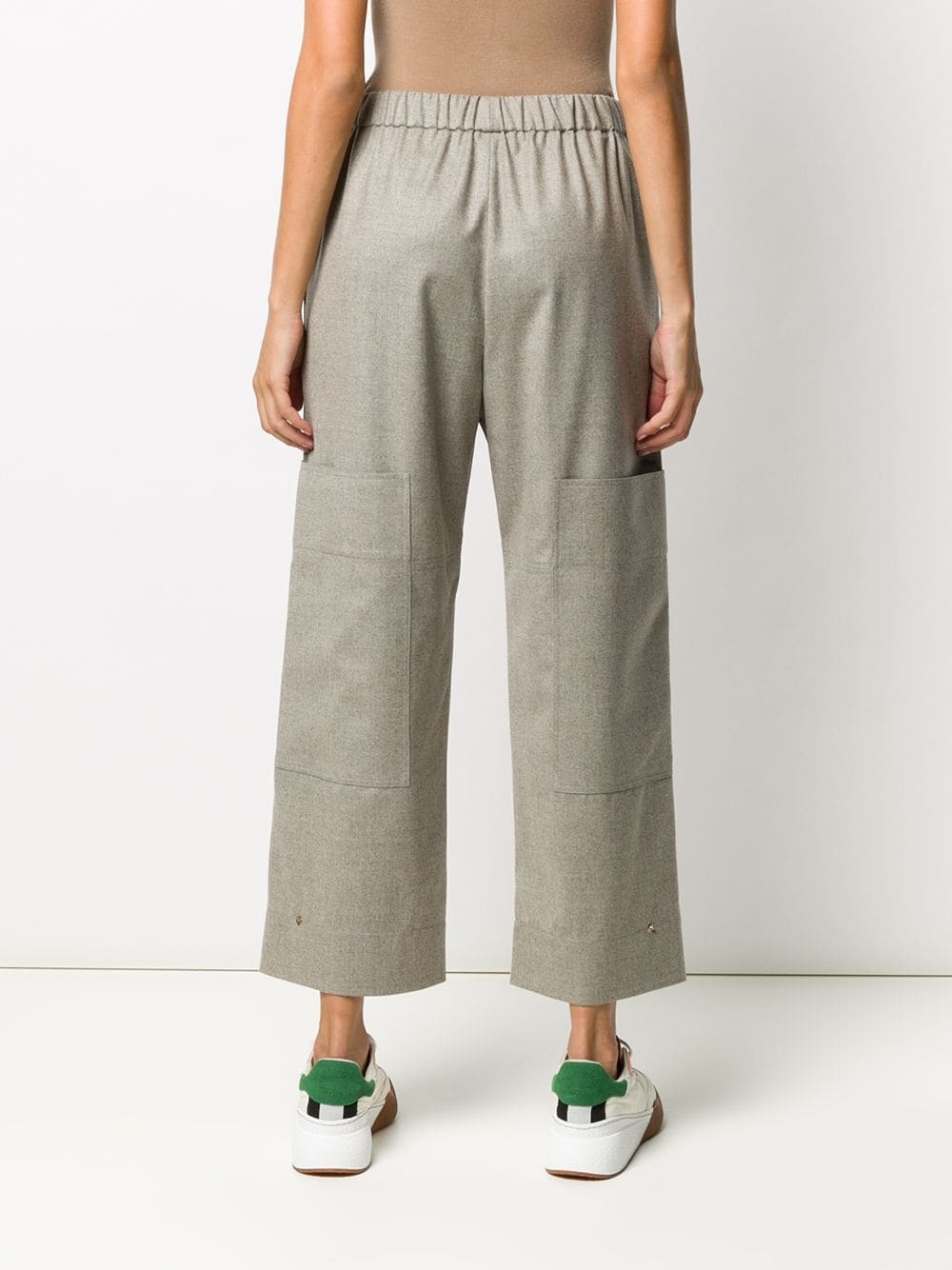 wide-leg cropped trousers - 4