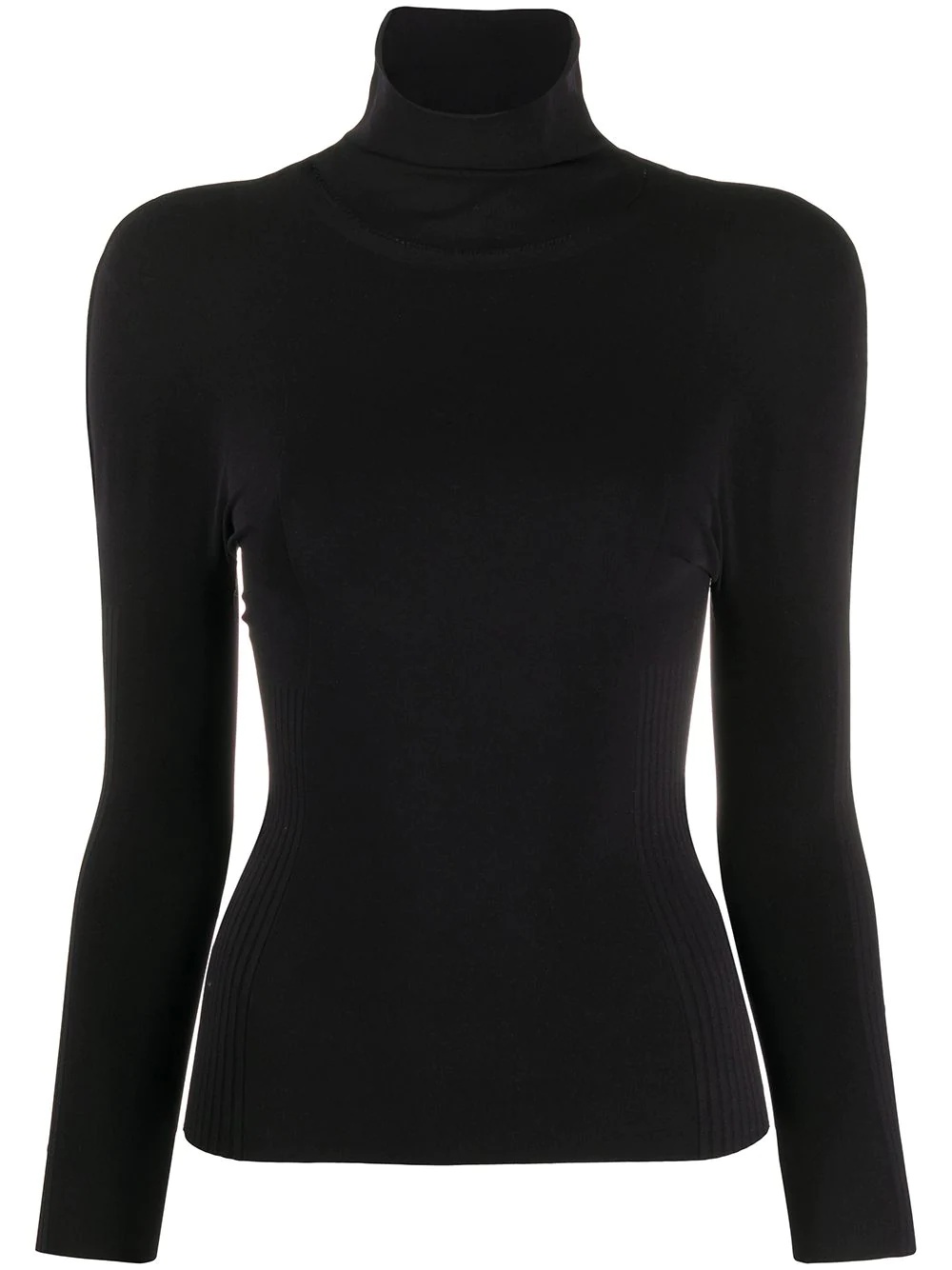 fitted turtle-neck top - 1