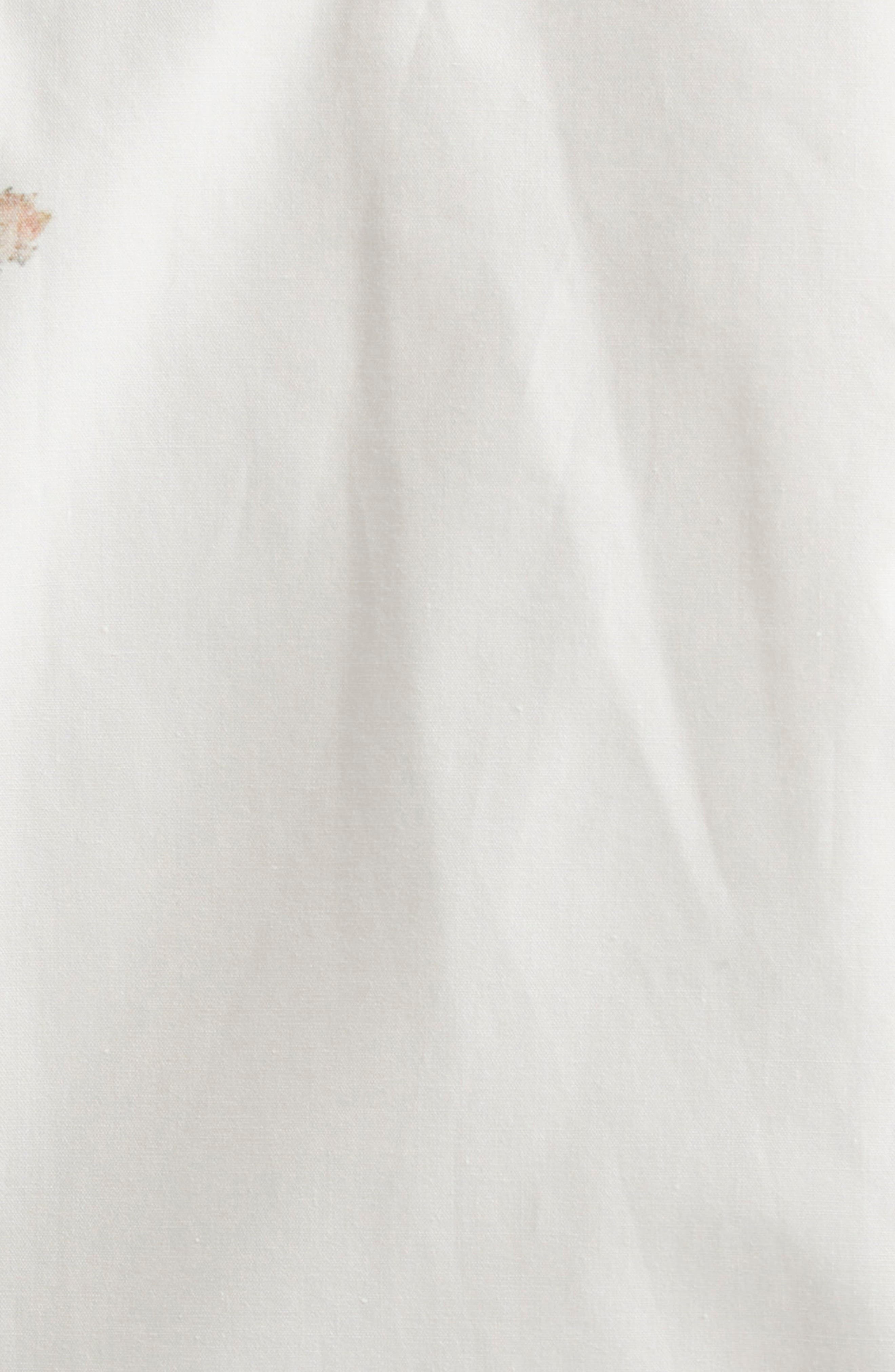 Erdem Long Sleeve Organic Cotton Poplin Shirtdress in Painted Rose Bouquet White at Nordstrom - 6