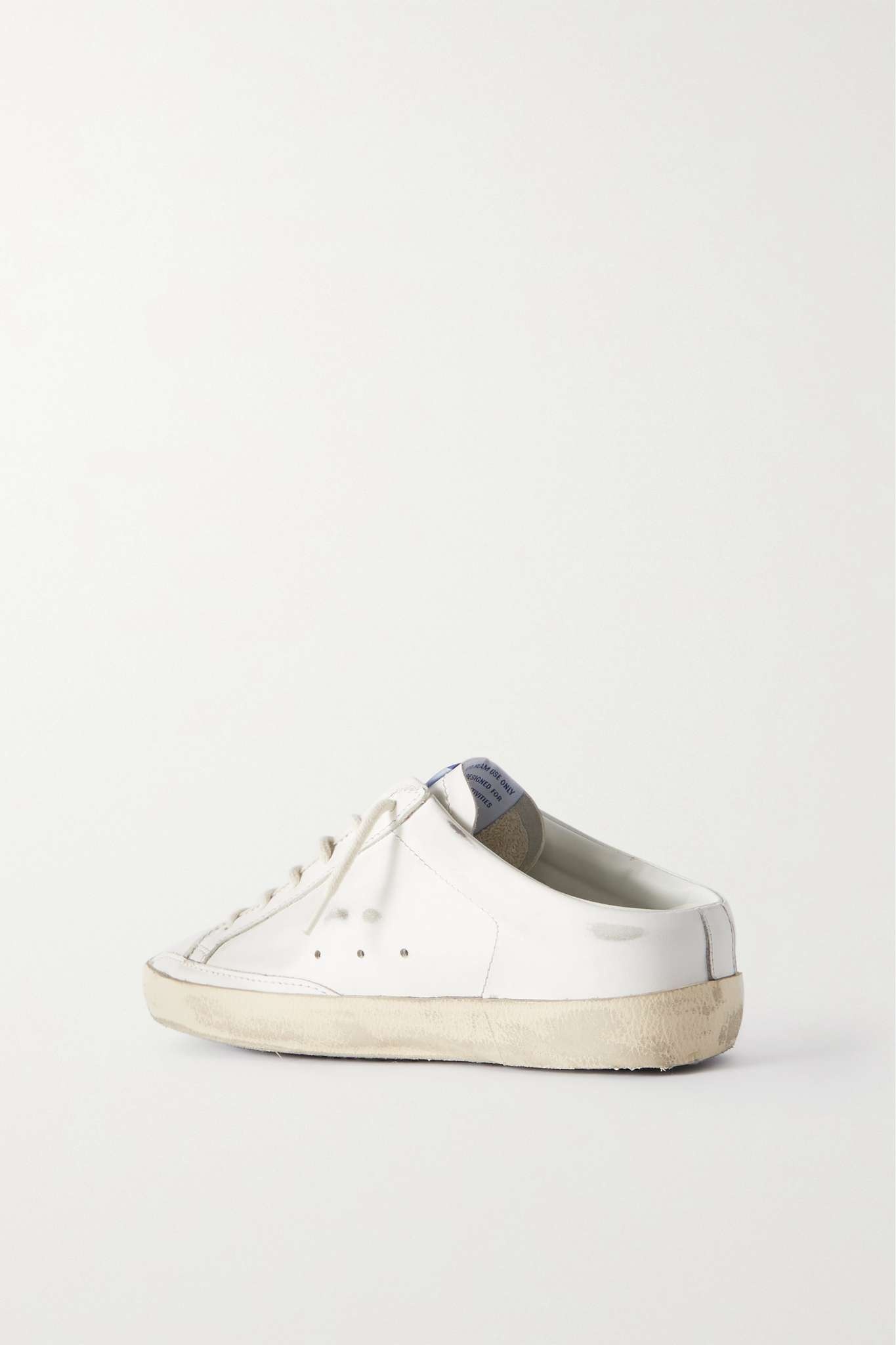 Super-Star Sabot distressed suede-trimmed leather slip-on sneakers - 3
