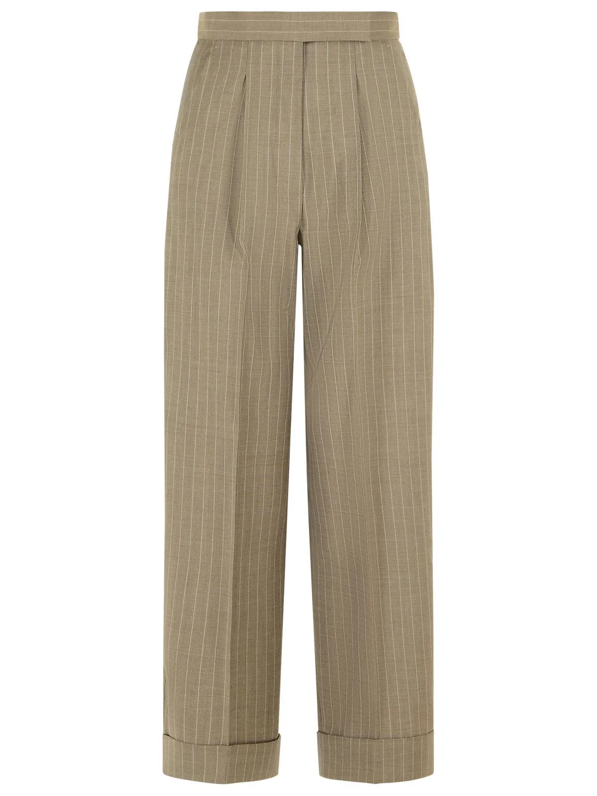 Max Mara 'MANET' Beige Virgin Wool Pants - 1