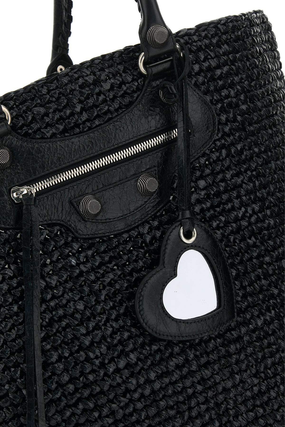 Black raffia large Le Cagole Panier shopping bag - 4