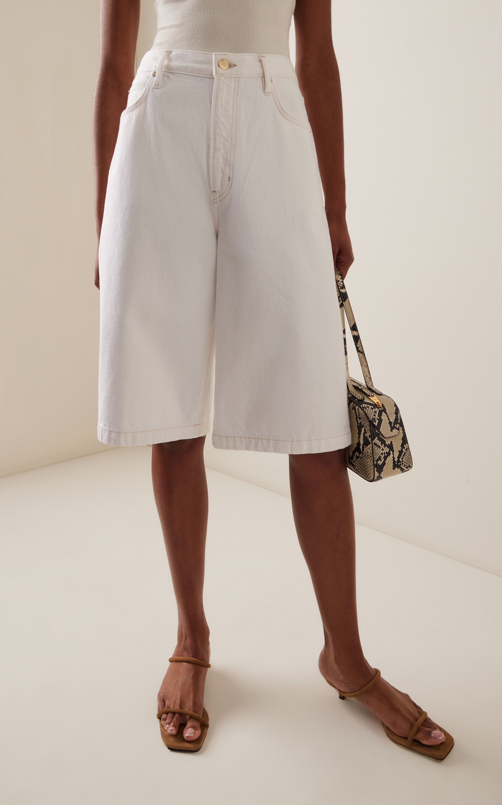 The Boy High-Rise Denim Shorts white - 3