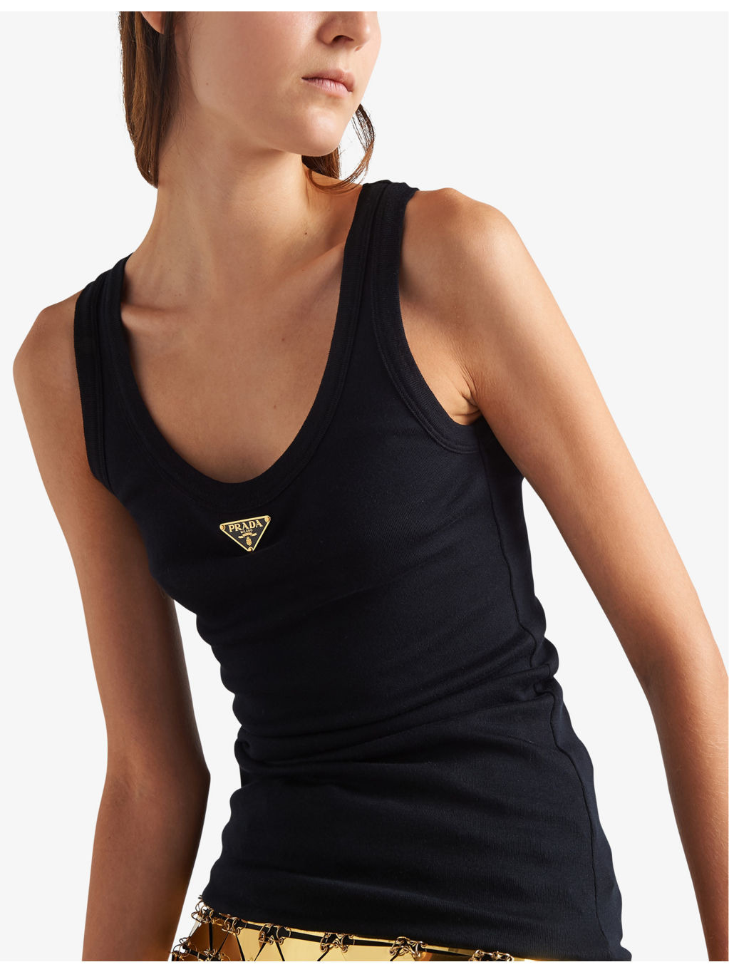 Ribbed scoop-neck cotton top - 3