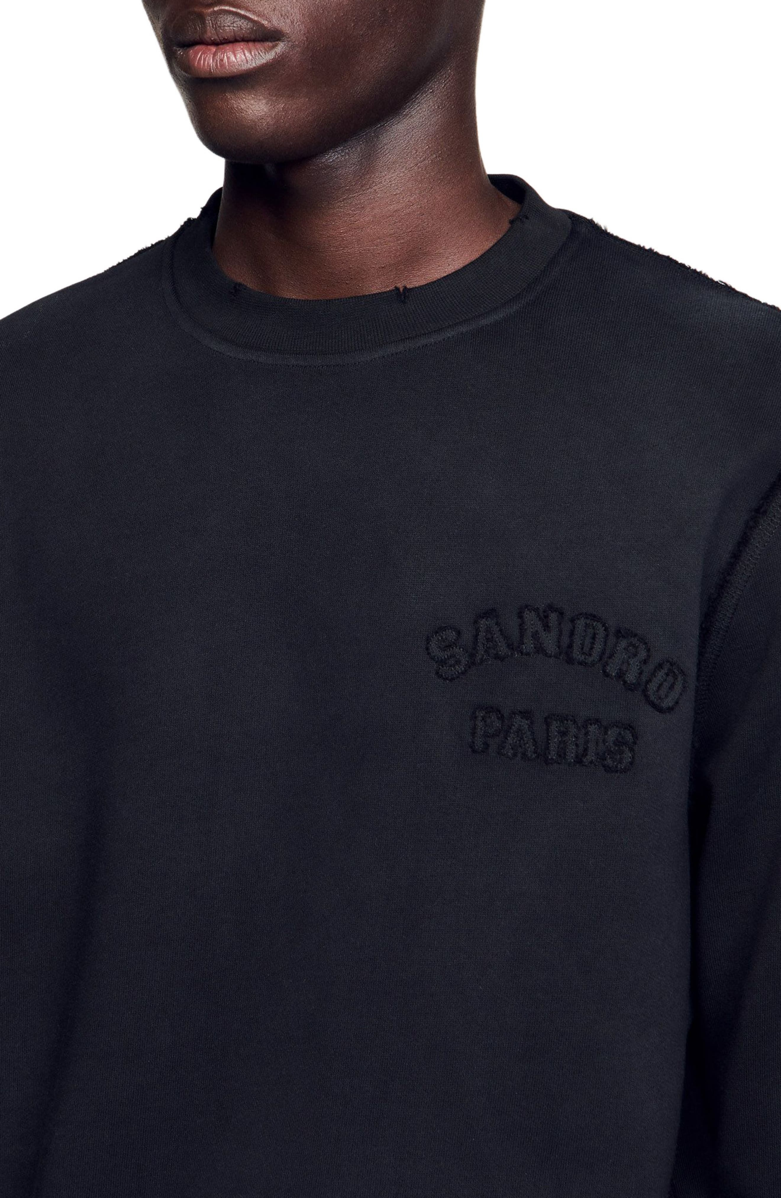 SANDRO Patch sweatshirt in Black at Nordstrom - 4