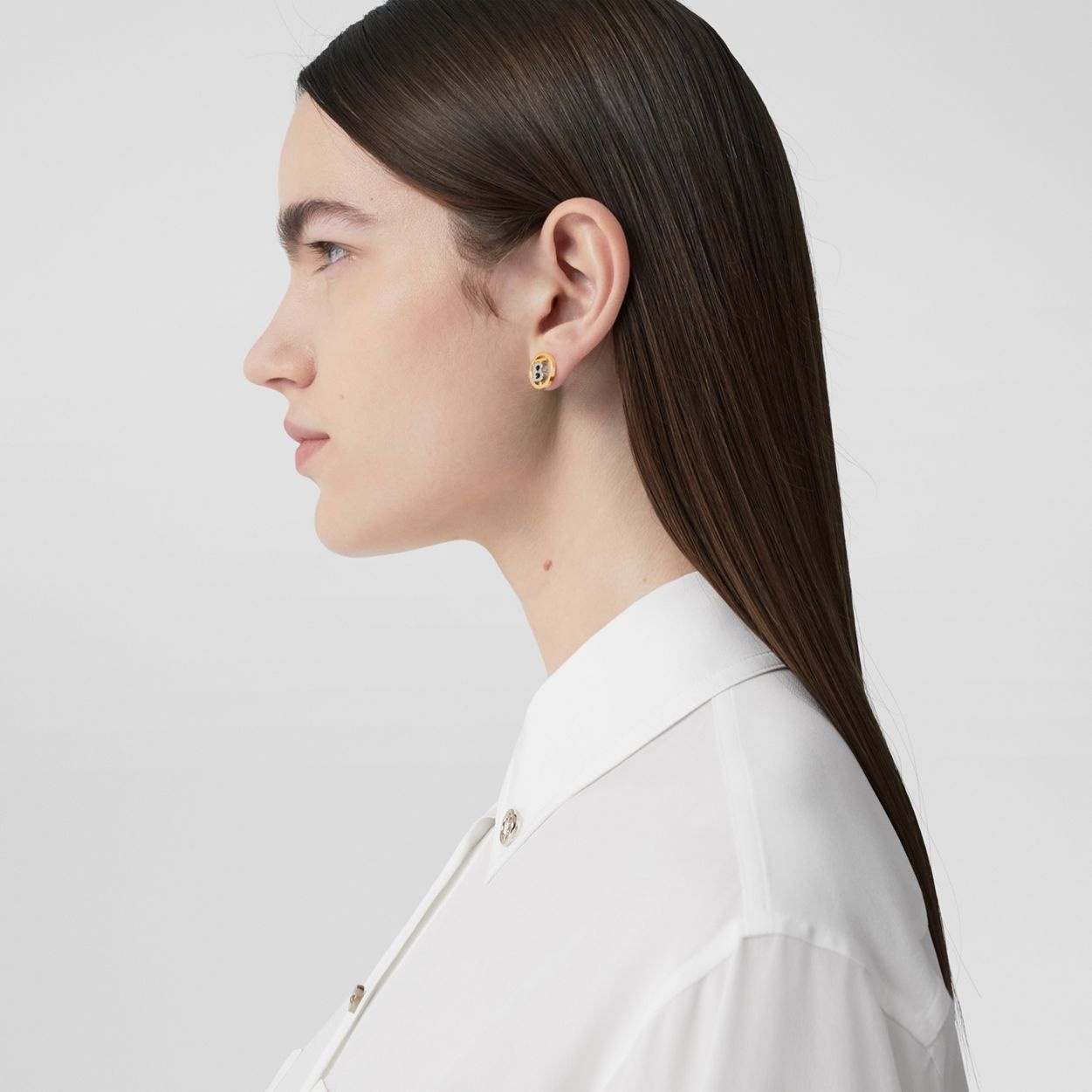 Gold and Palladium-plated Monogram Motif Earrings - 3