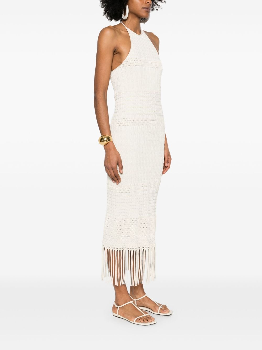 textured midi dress - 3