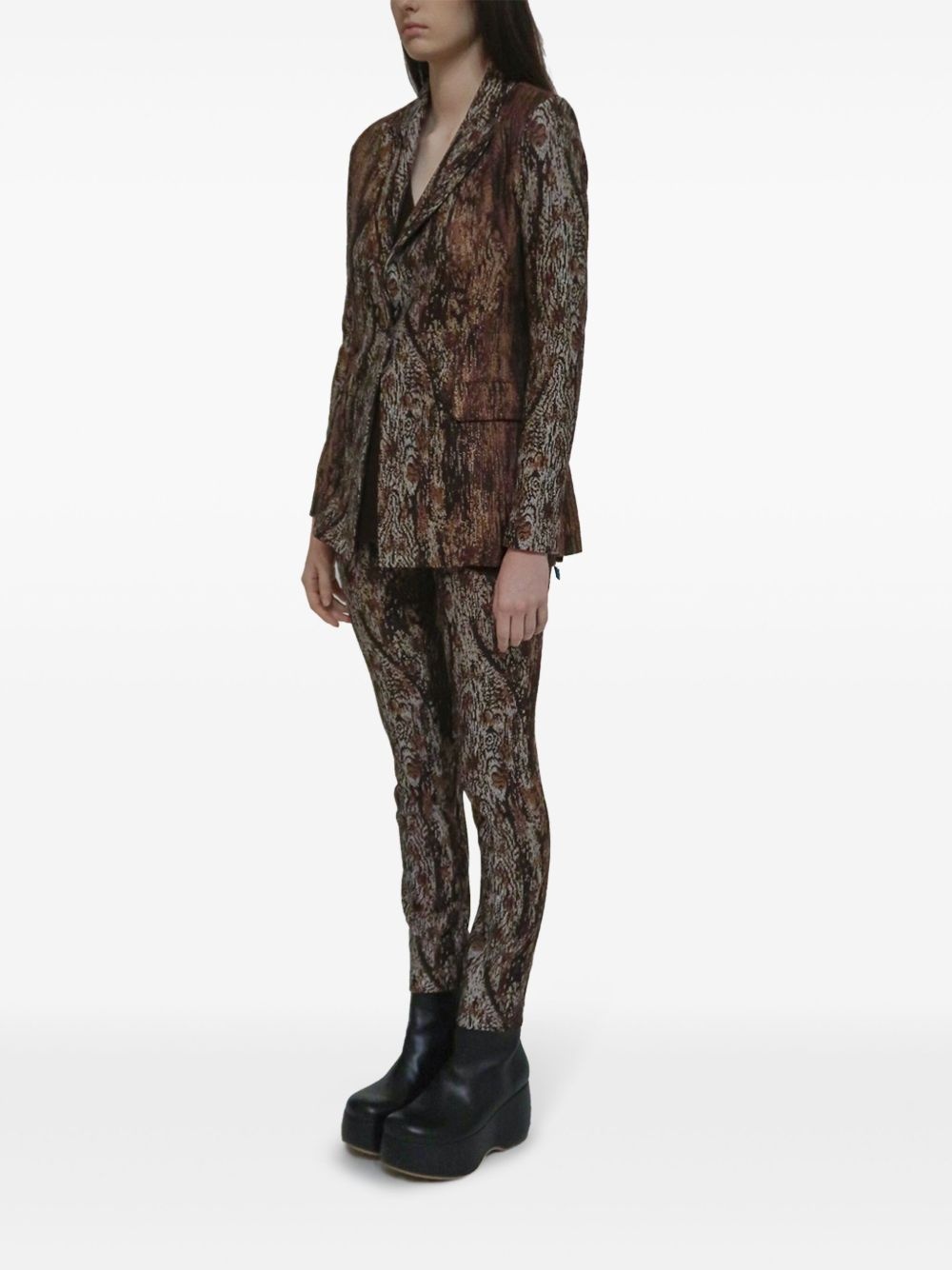 printed peak lapel jacket - 3