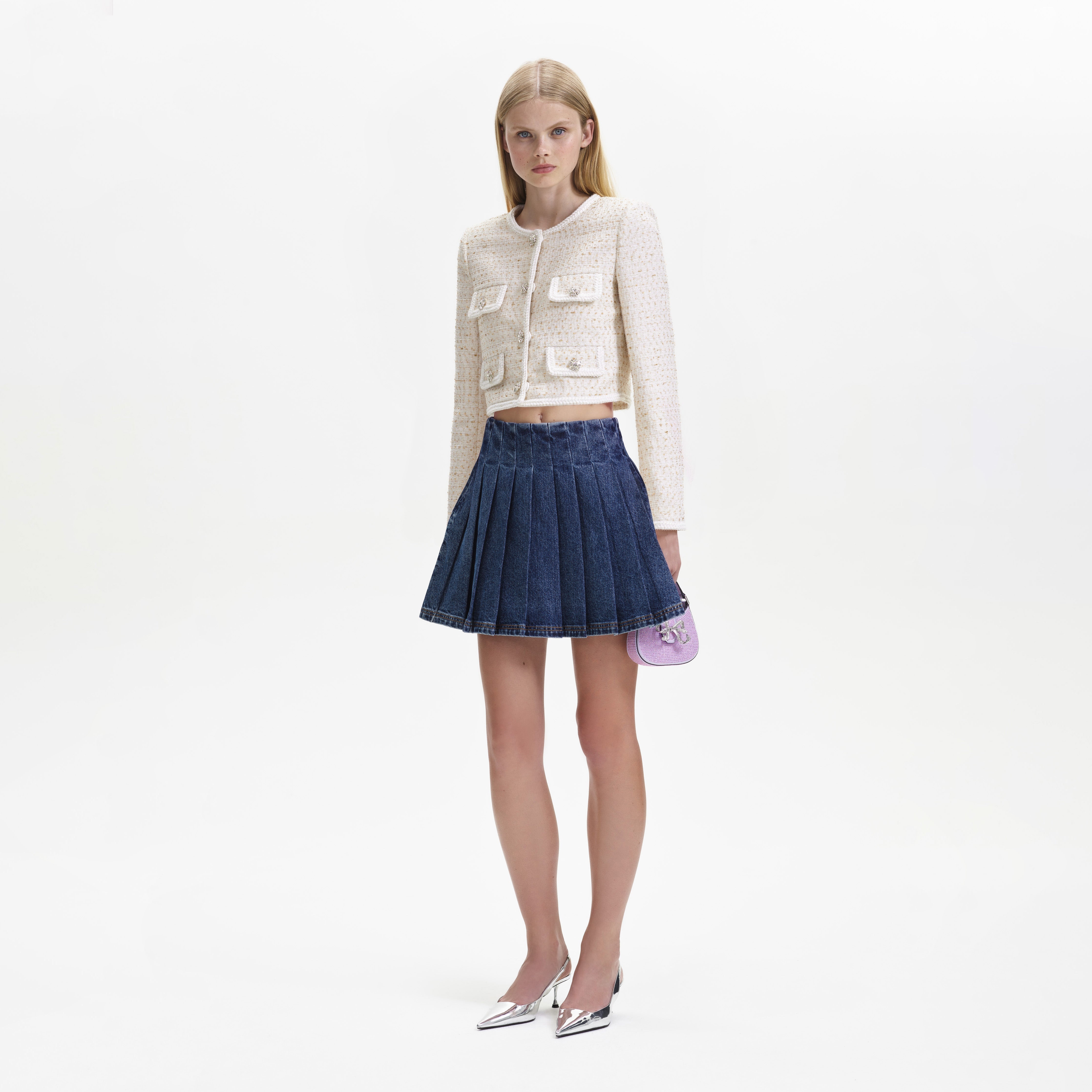 Cream Boucle Jacket - 2