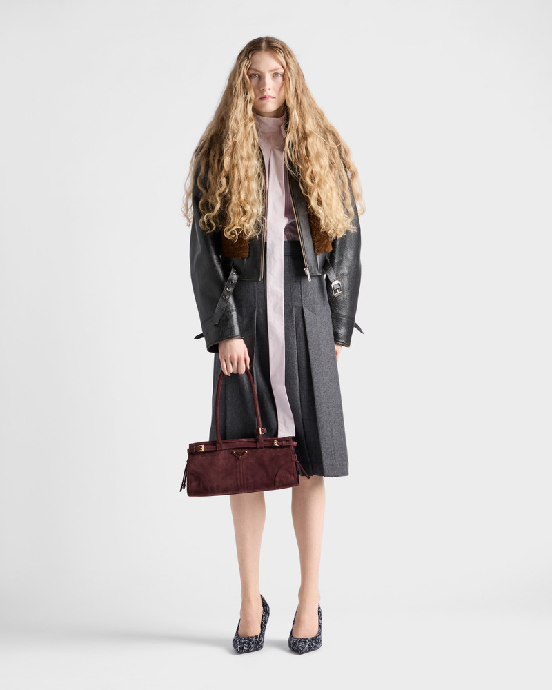Prada Pleated flannel skirt outlook