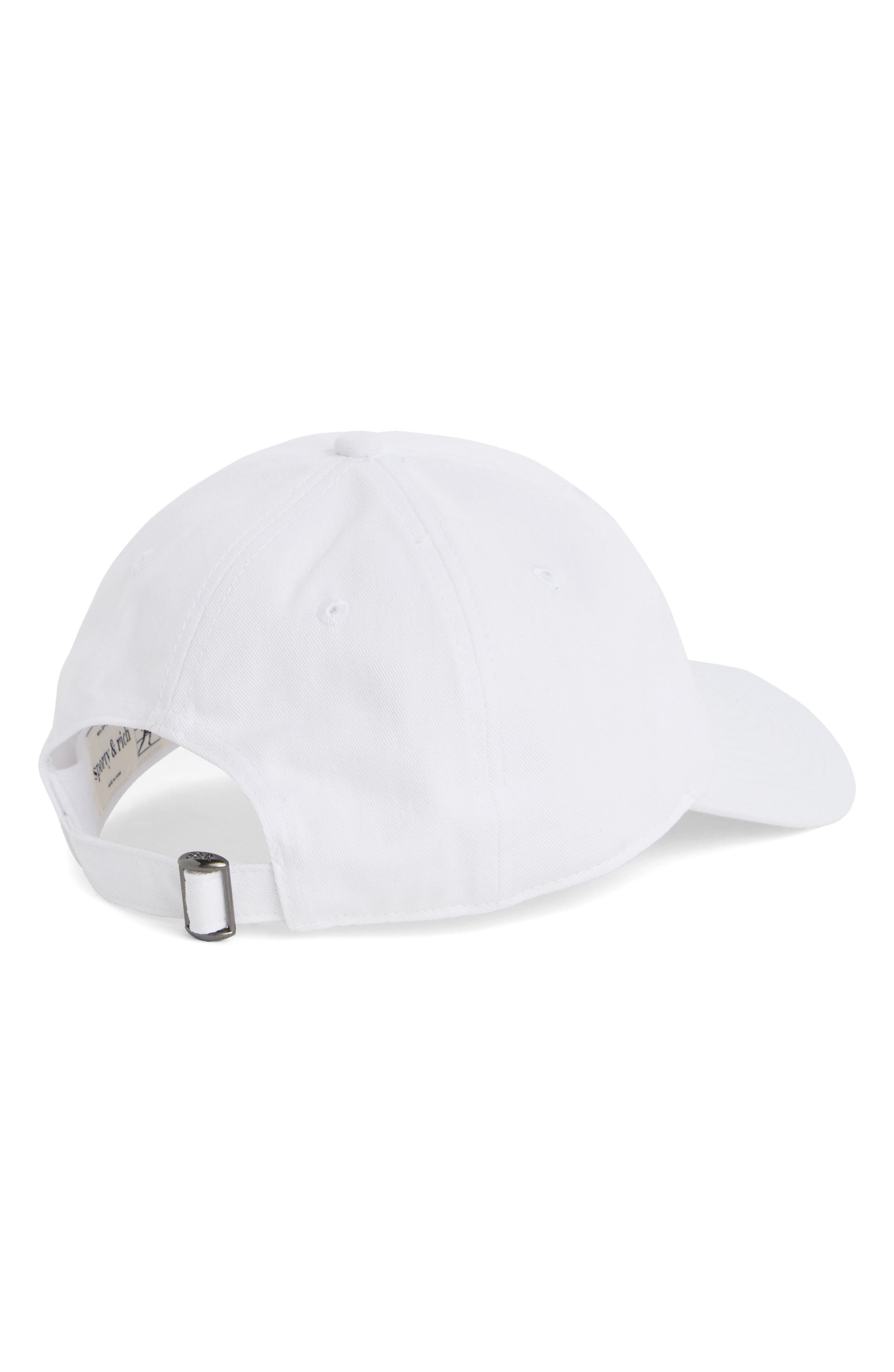 Sporty & Rich Crown Embroidered Cotton Twill Baseball Cap in White at Nordstrom - 2