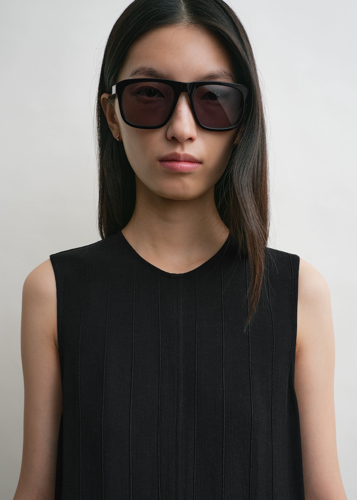 Woven stripe dress black - 5