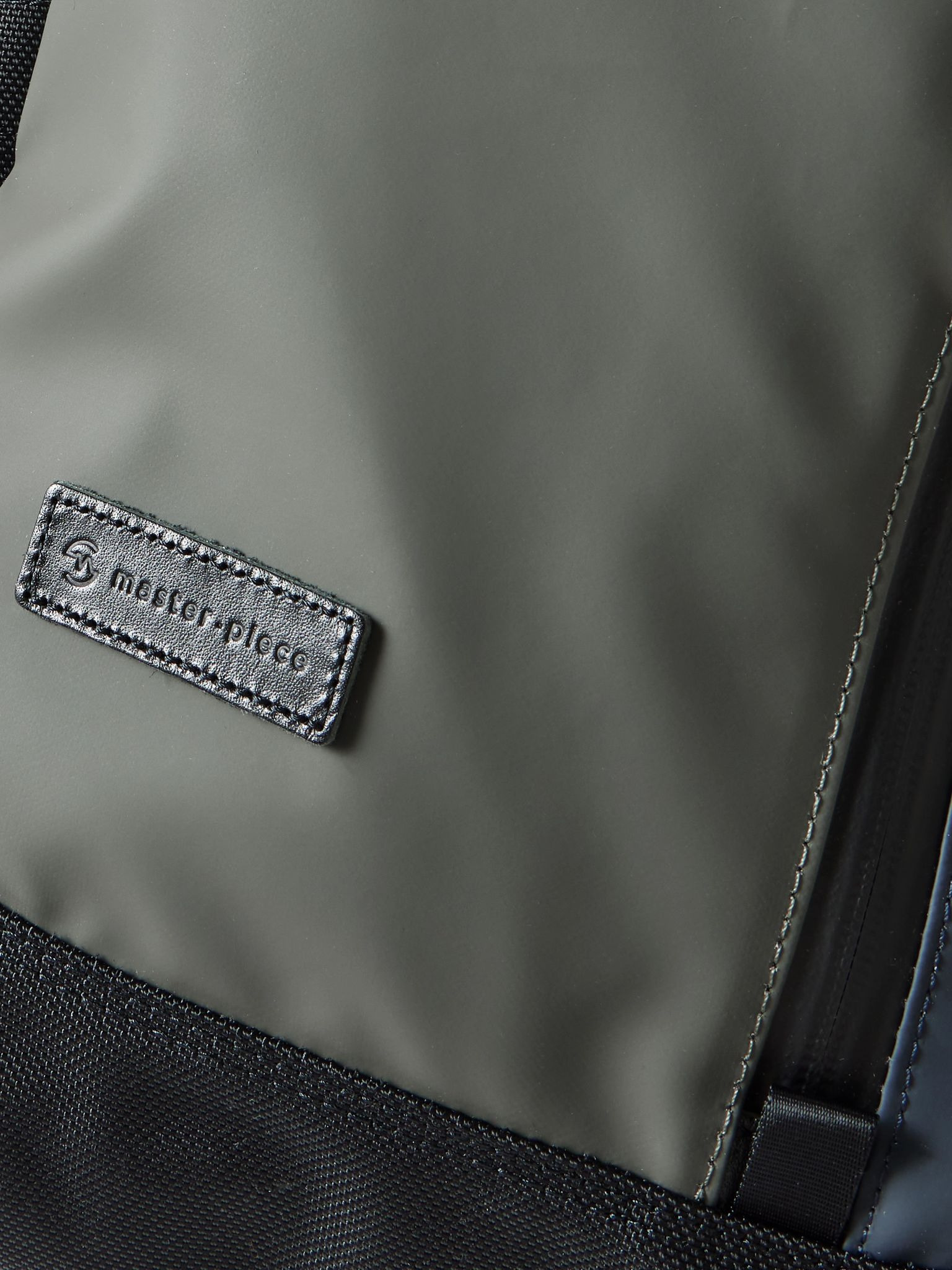 Slick Logo-Appliquéd Leather and CORDURA® Ballistic Nylon Backpack Gray - 4