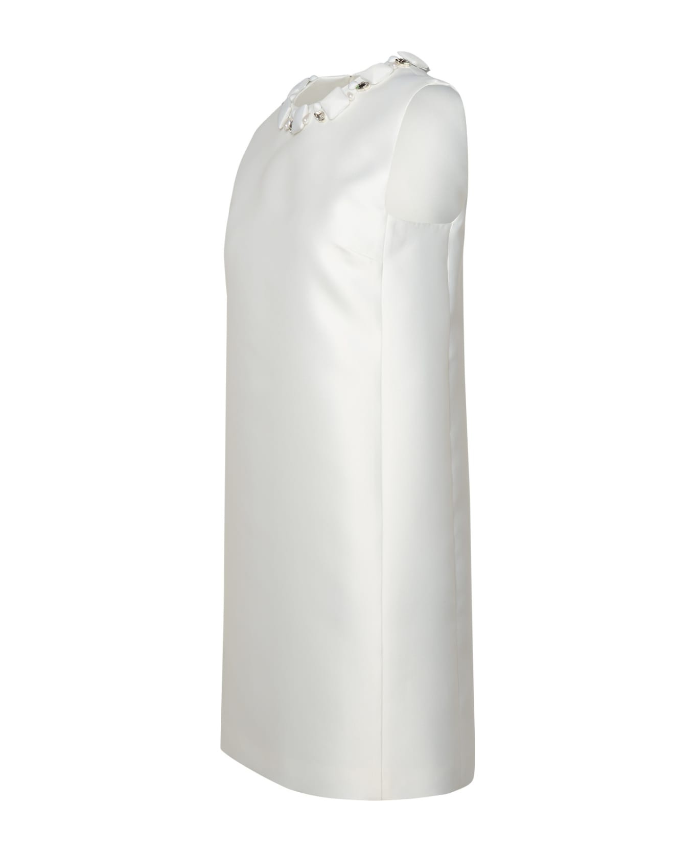White Silk Blend Dress - 2