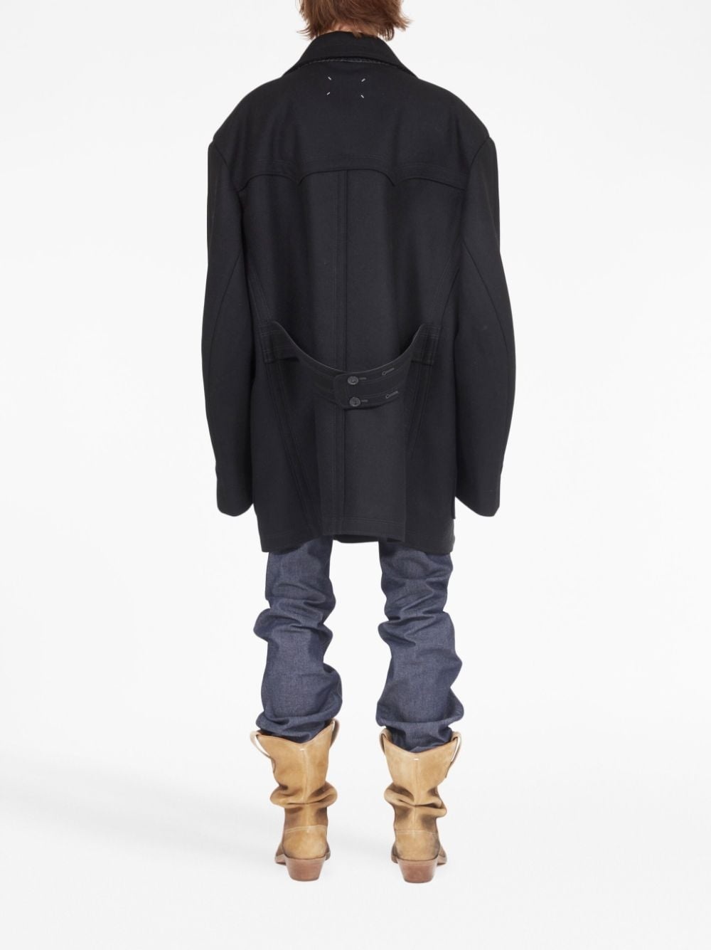 double-breasted wool-blend coat - 4