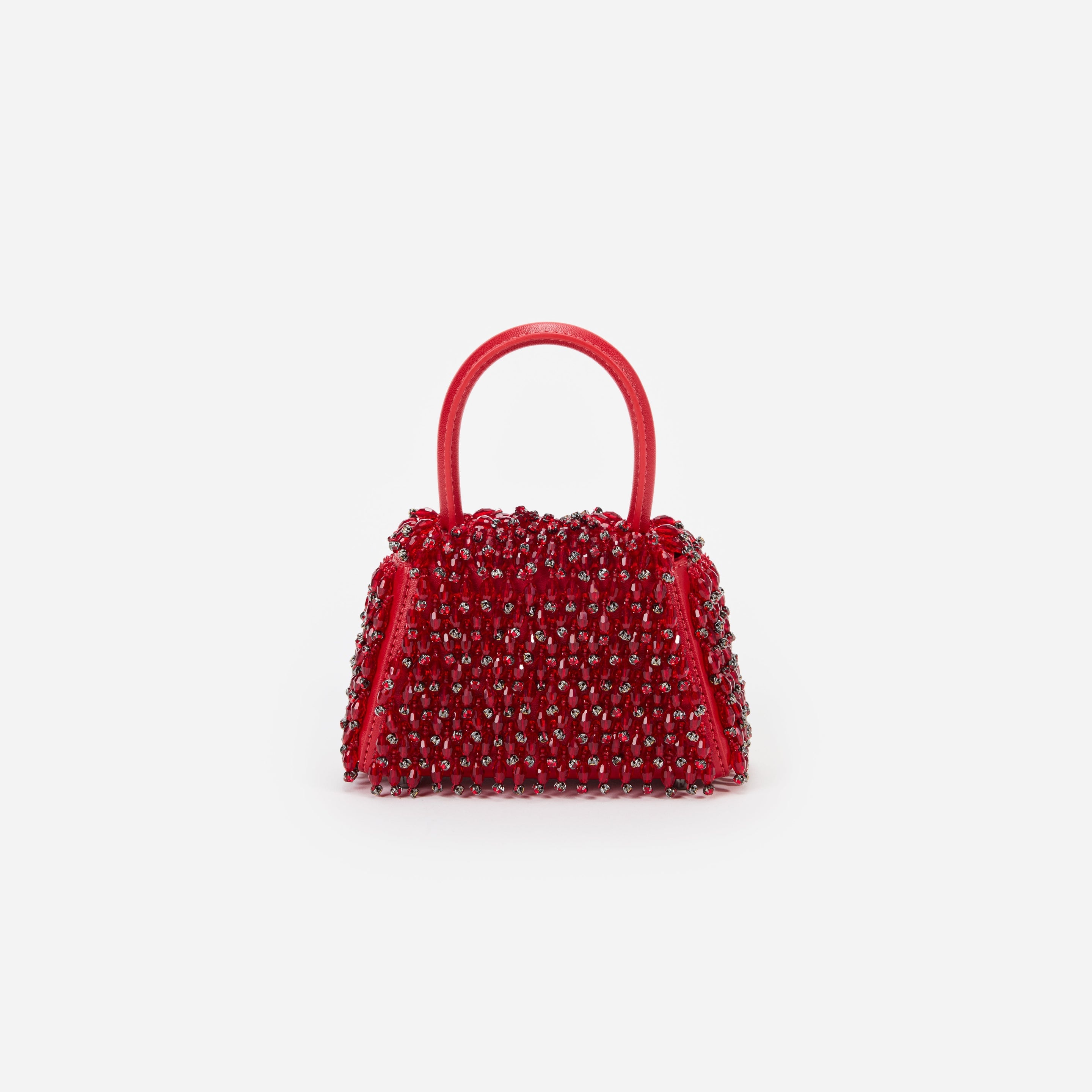 Red Embellished Micro Bow Bag - 3