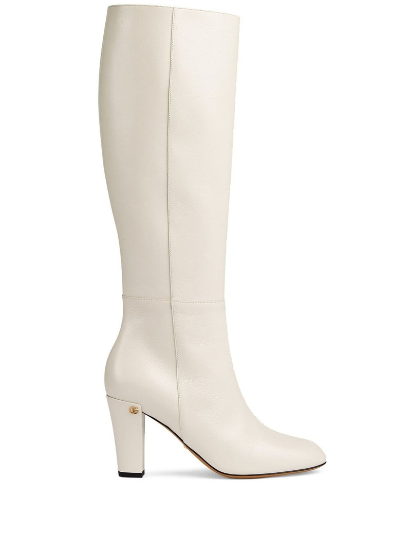 leather mid-heel boots 1