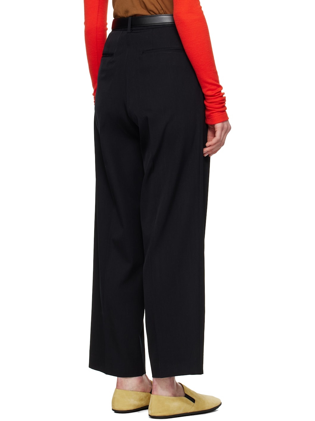 Black Light Wool Max Gabardine Trousers - 3