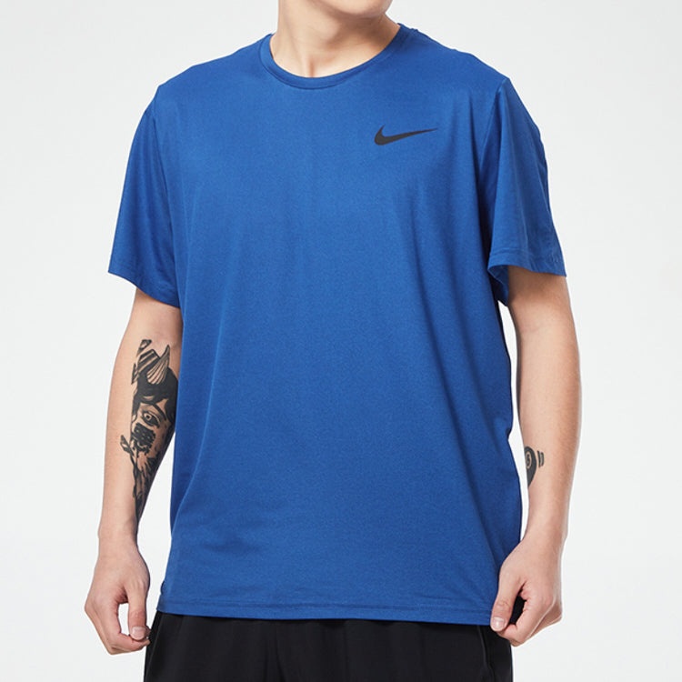 Nike Casual Loose Running Sports Round Neck Short Sleeve Blue CZ1182-492 - 4