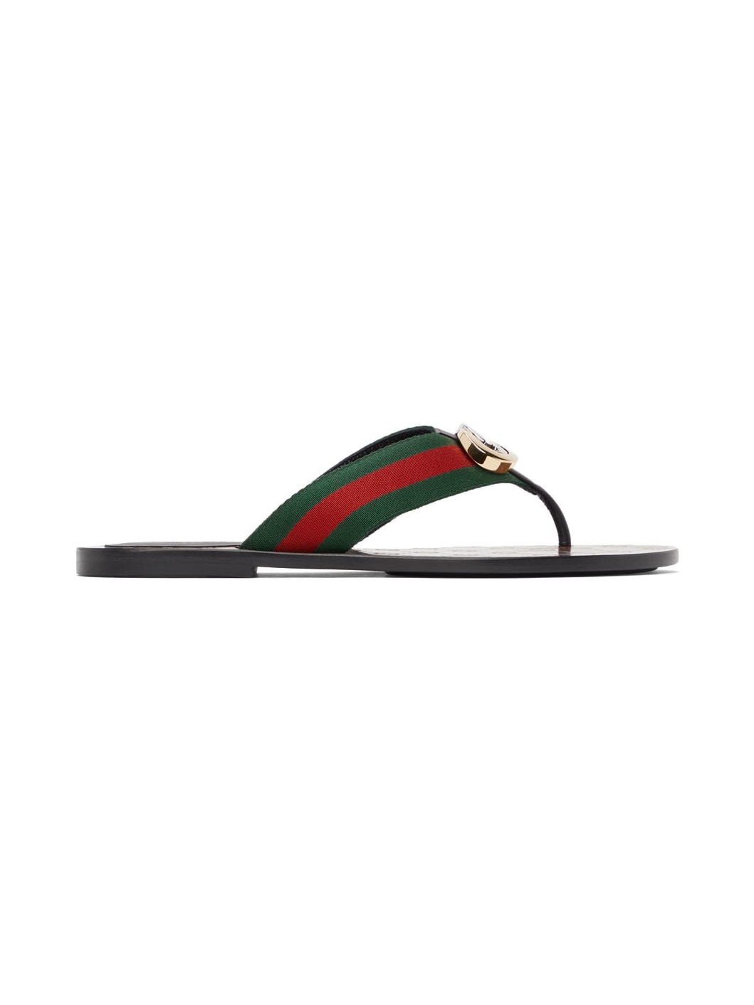 Black & Green Kika Flat Sandals - 1