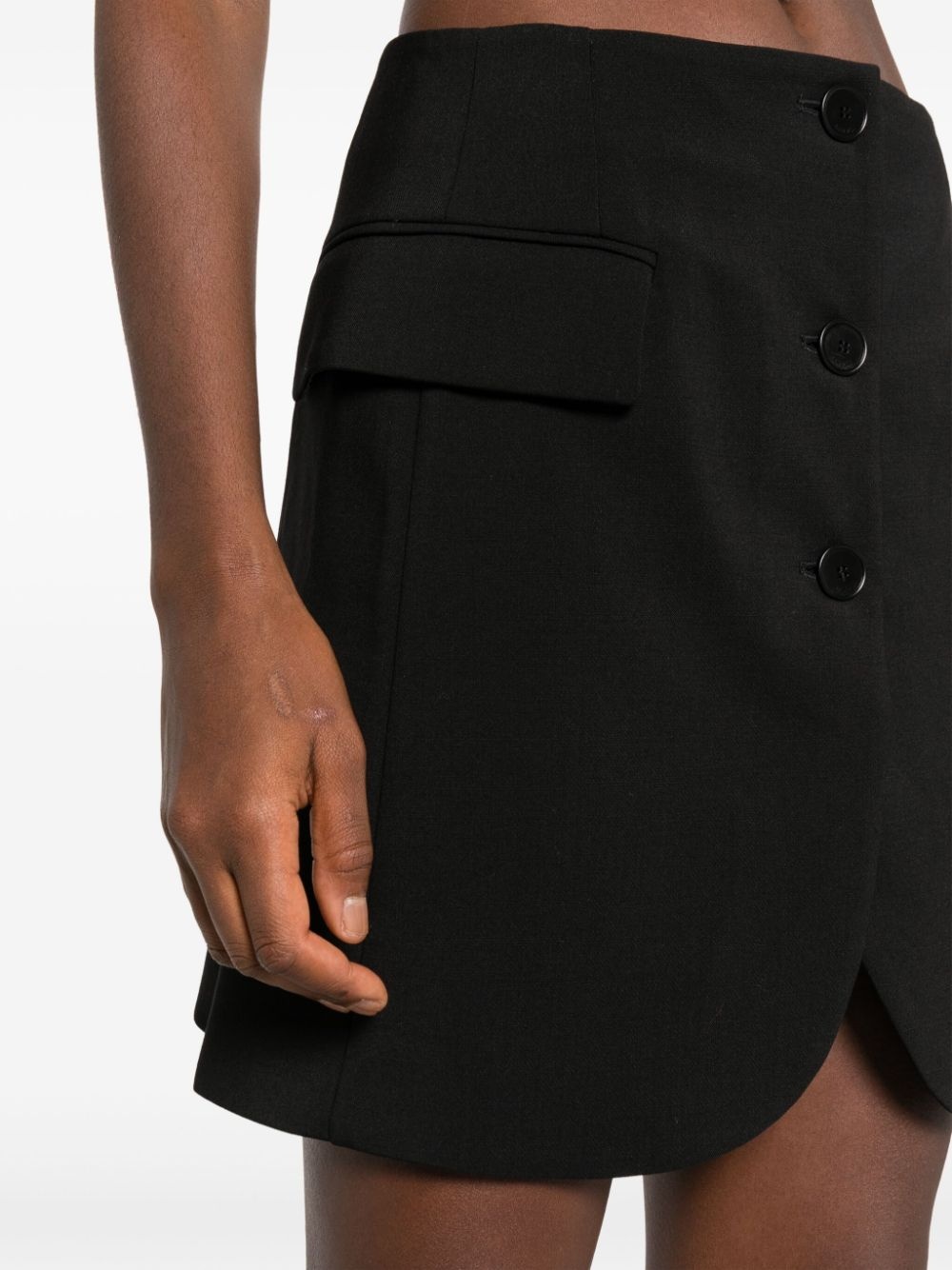 button-front virgin-wool miniskirt - 5