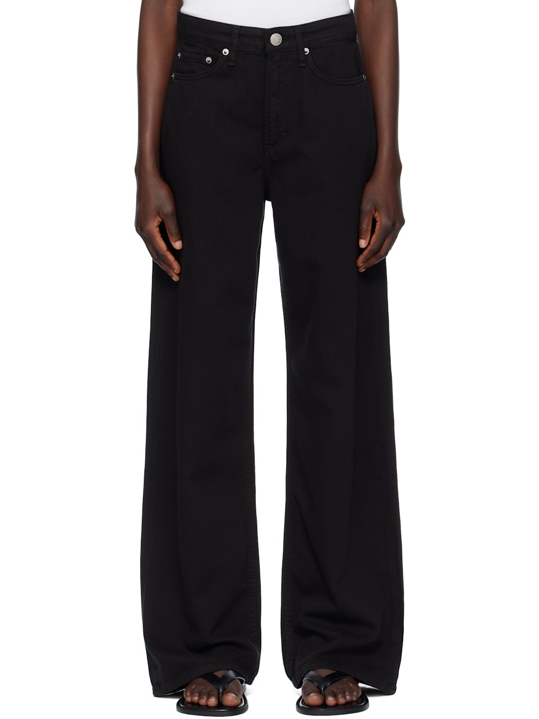 Black Featherweight Logan Wide-Leg Jean - 1