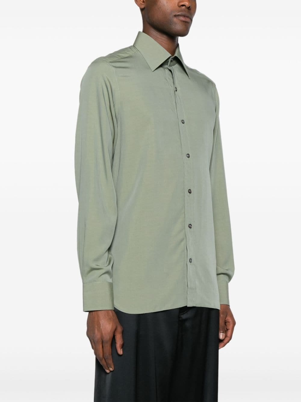 long-sleeve lyocell blend shirt - 3