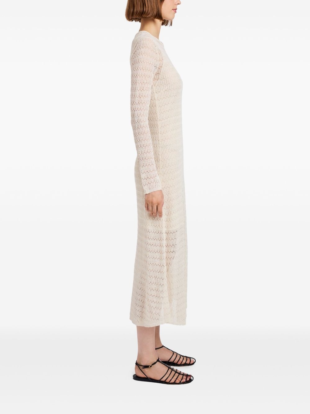 knitted long-sleeve midi dress - 3
