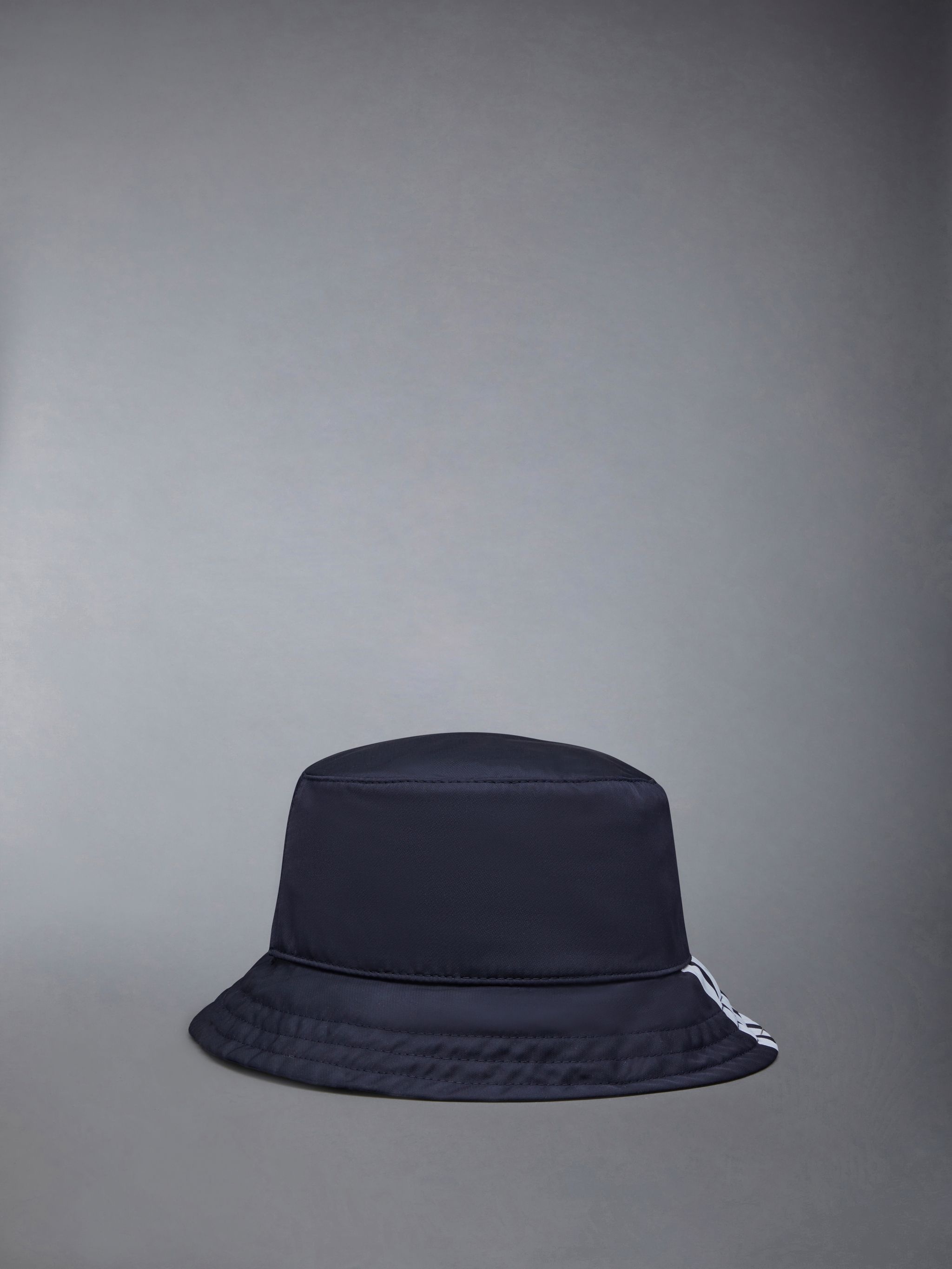 Thom Browne Nylon Swim Tech 4-Bar Bucket Hat | REVERSIBLE