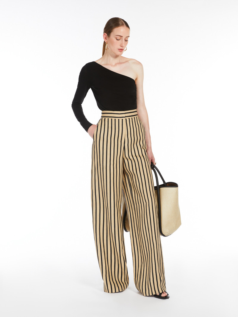 Max Mara CESTINO Striped linen and cotton trousers outlook