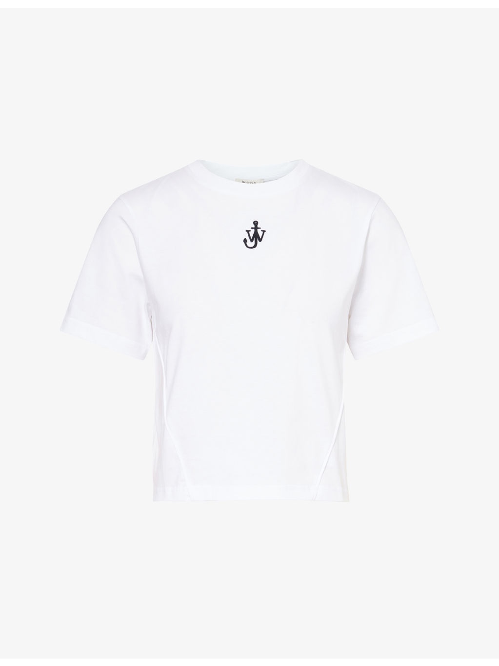 Anchor-Embroidery Crop Cotton-Jersey T-Shirt - 1