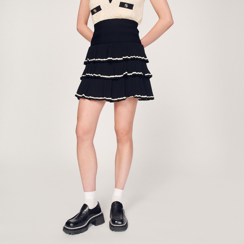 Sandro Ruffled knit skirt outlook