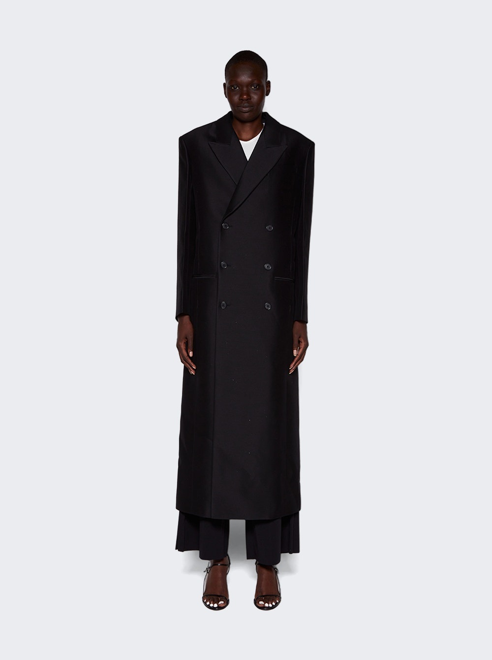 Catena Wool and Silk Coat Black - 3