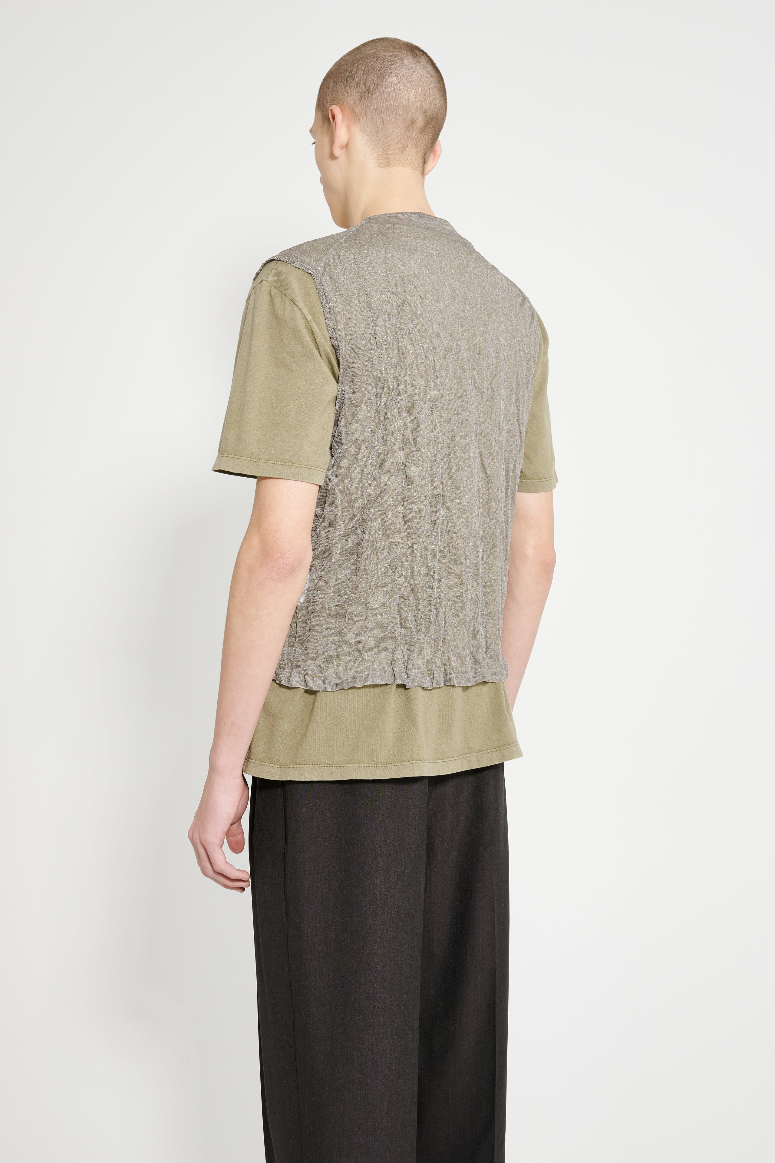 OUR LEGACY CRUSH VEST ASH SILK STEEL - 4