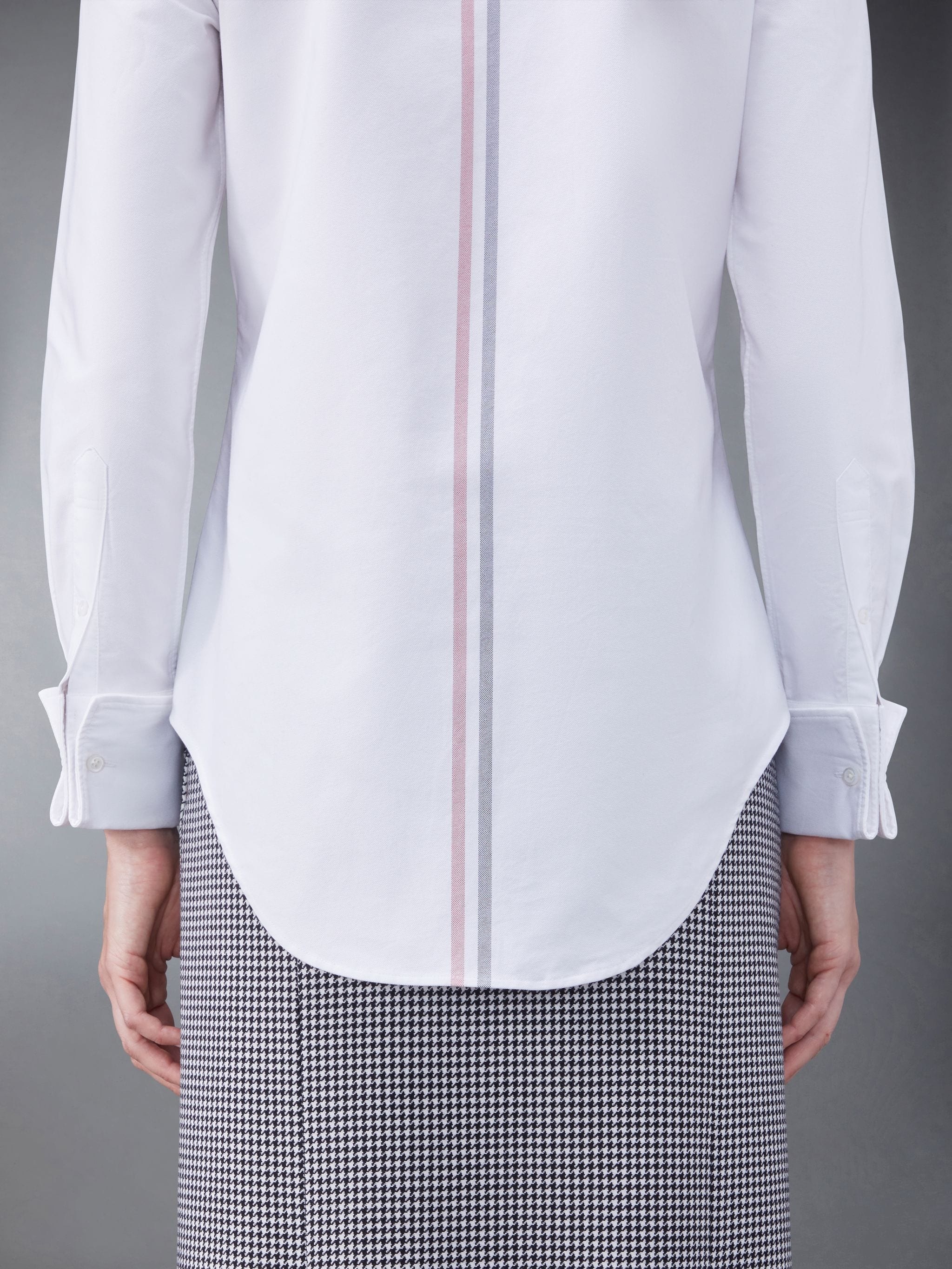 Solid Oxford Stripe French Cuff Shirt - 9
