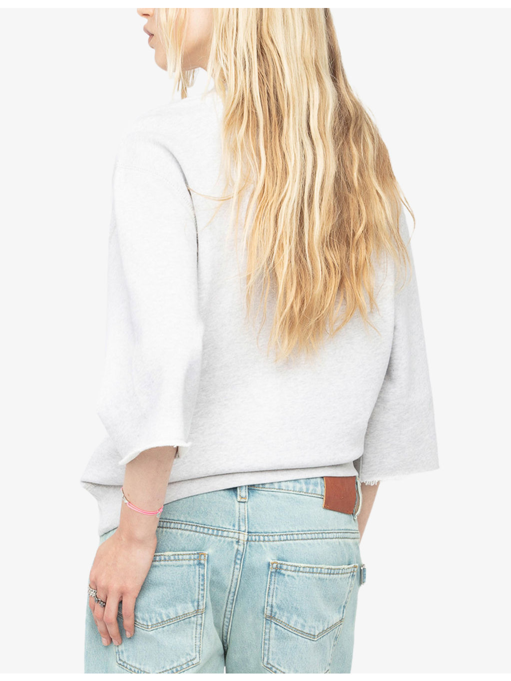 Edmond Rhinestone-Embellished Three-Quarter Sleeve Cotton Sweatshirt - 4
