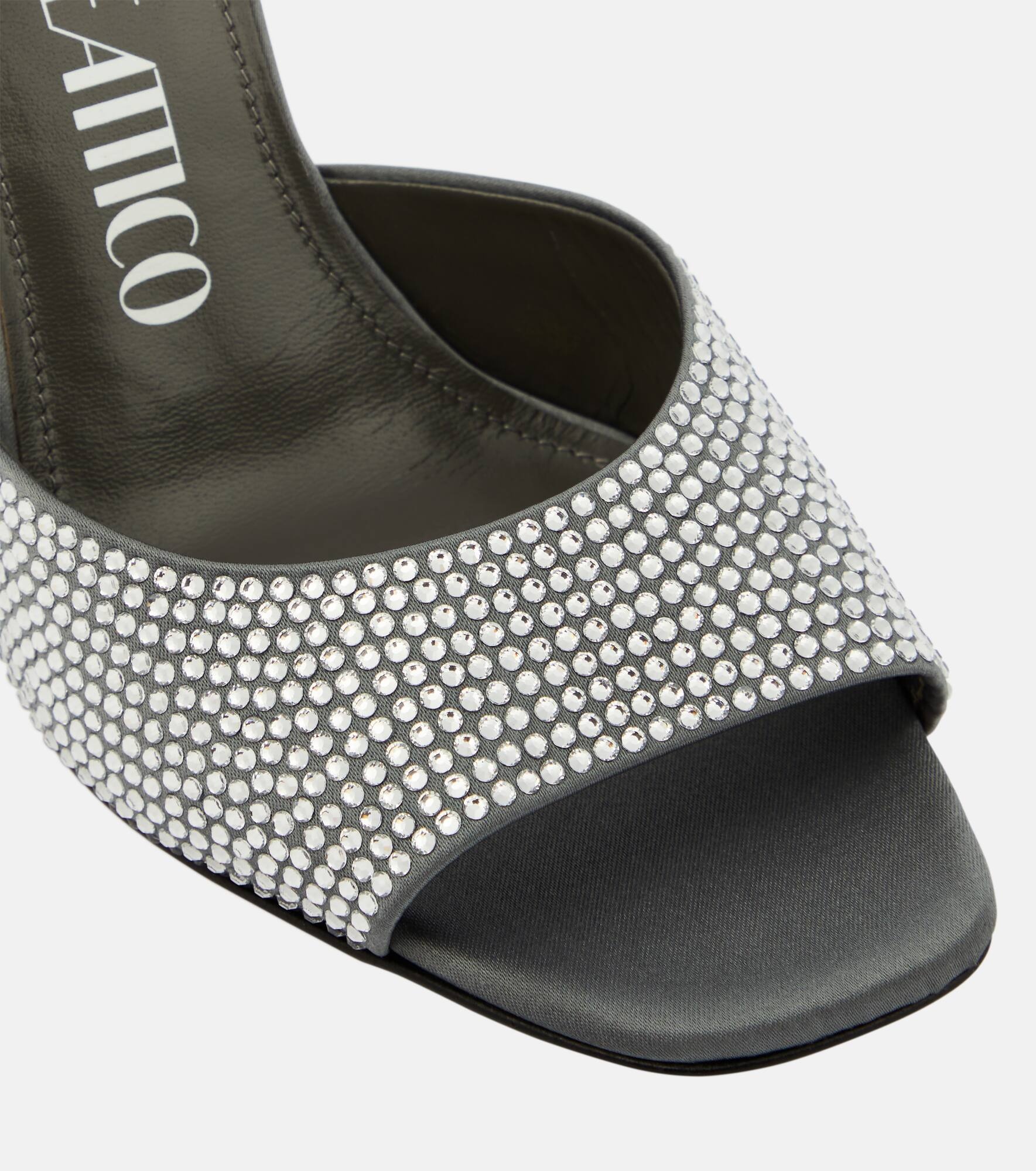 Luz crystal-embellished leather mules - 6