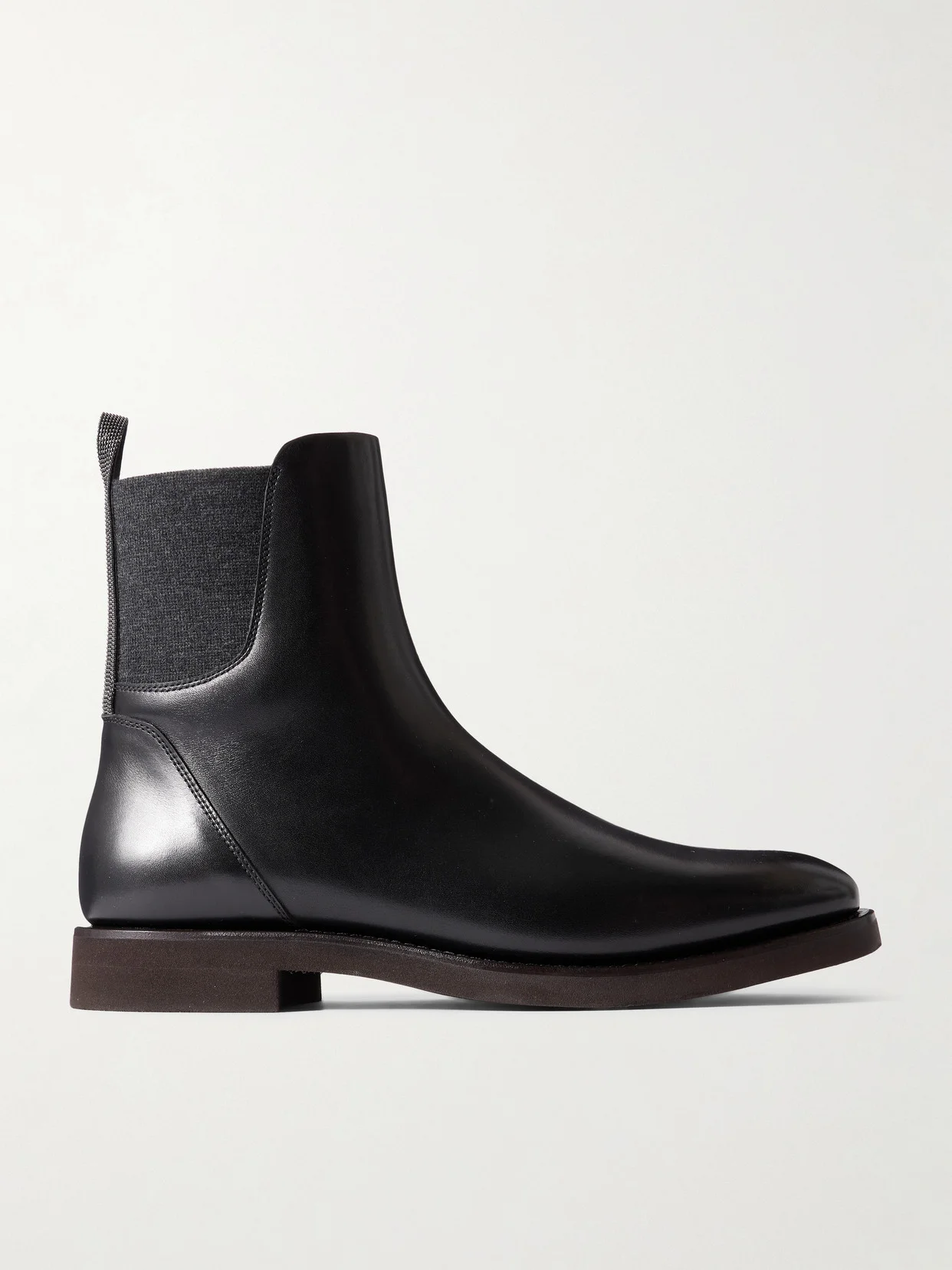 Bead-embellished Leather Chelsea Boots - 1