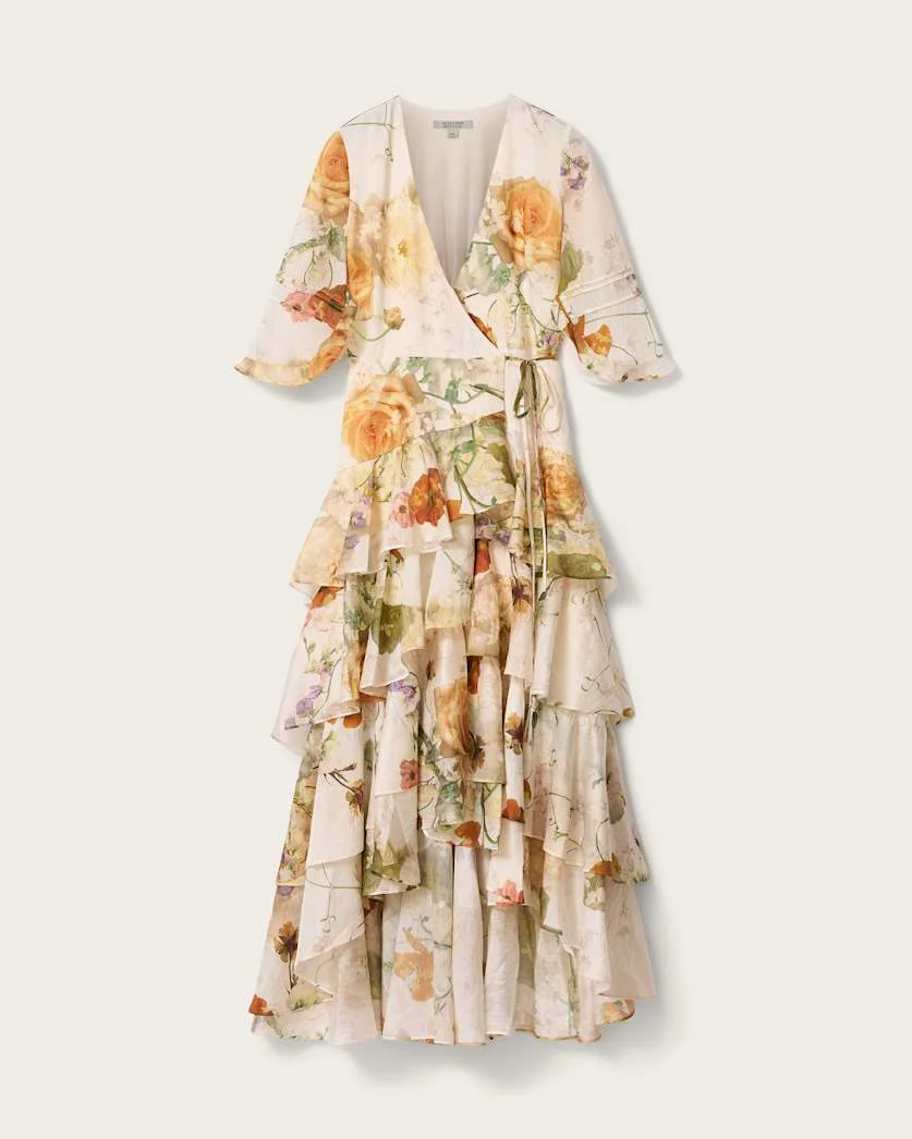 CAMELLIA FLORAL WRAP MAXI DRESS - 1