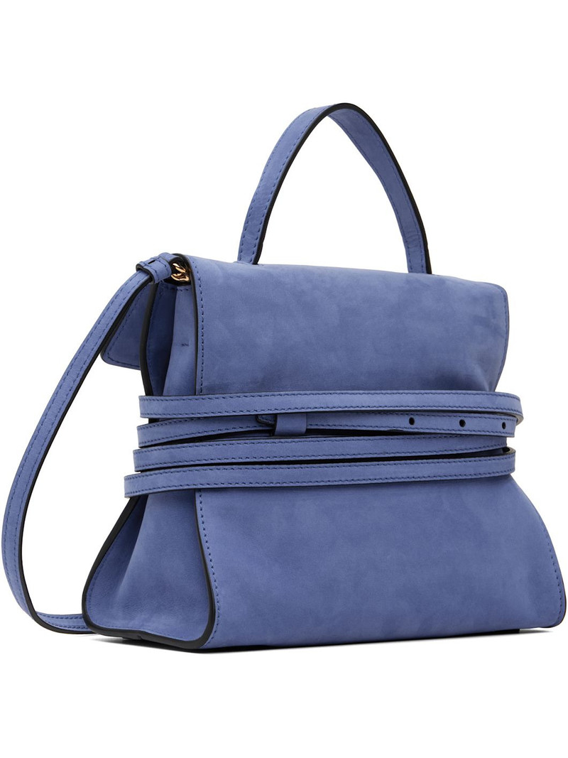 Navy 'Tie Me' Suede Small Bag 3