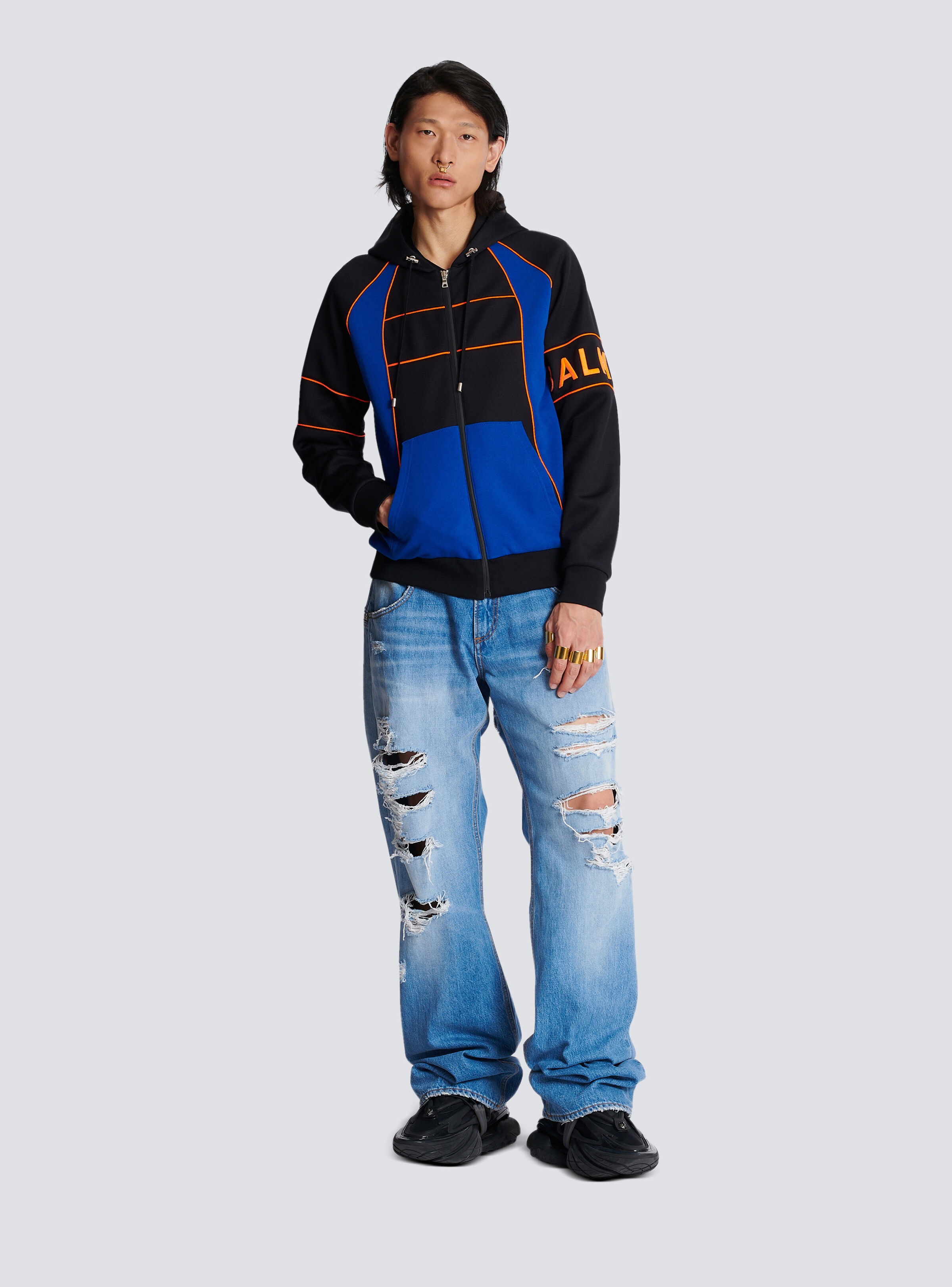 Hoodie with Balmain logo inserts - 2