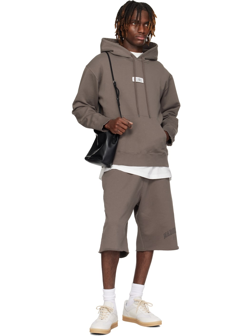 Brown Varsity Print Shorts - 4