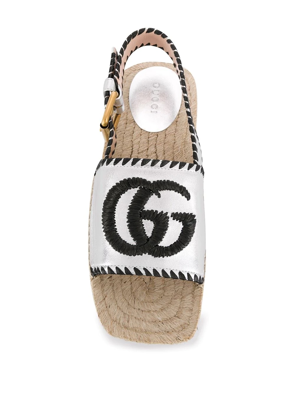 embroidered logo espadrille sandals - 4